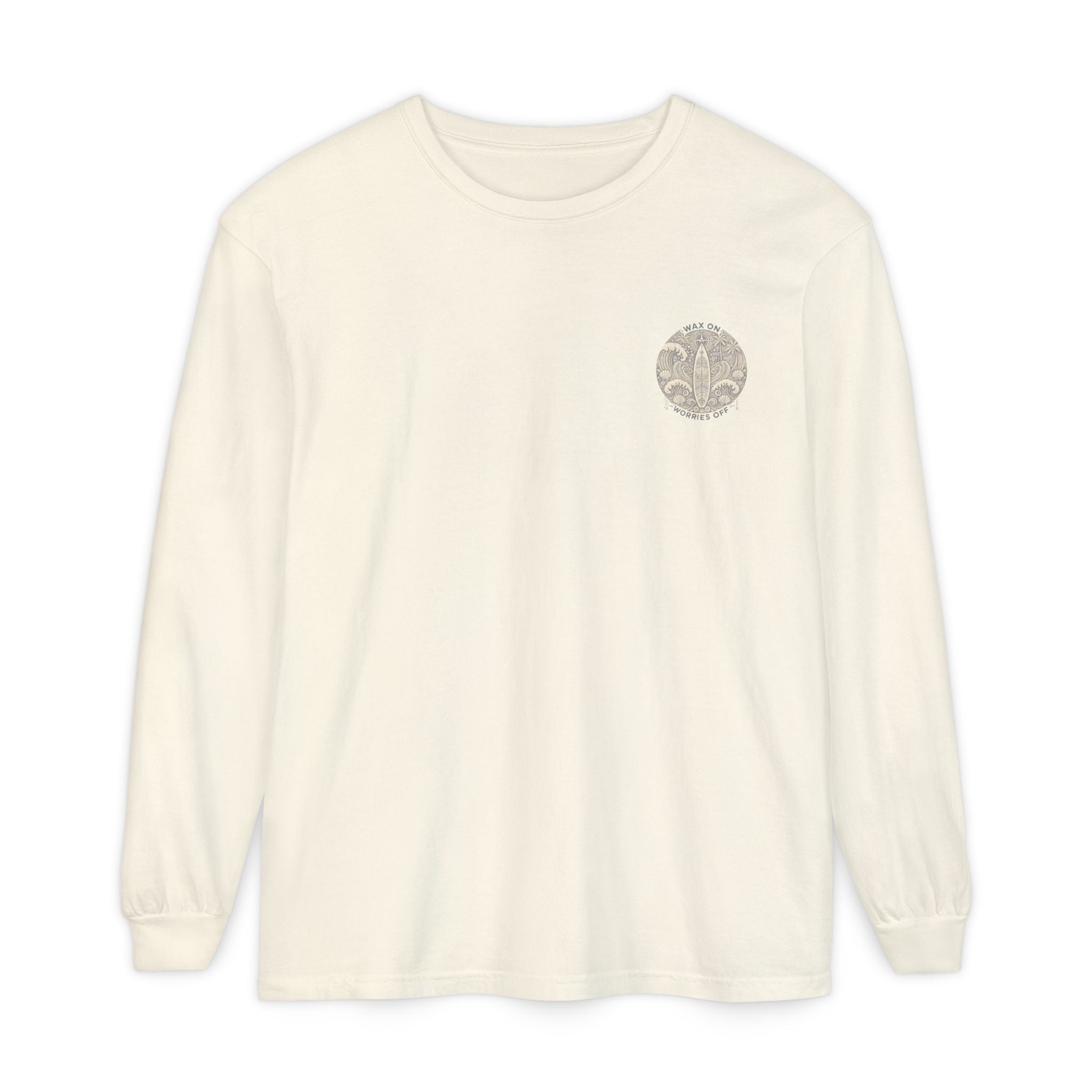 Vintage 'Wax On' Long Sleeve Tee - Sand