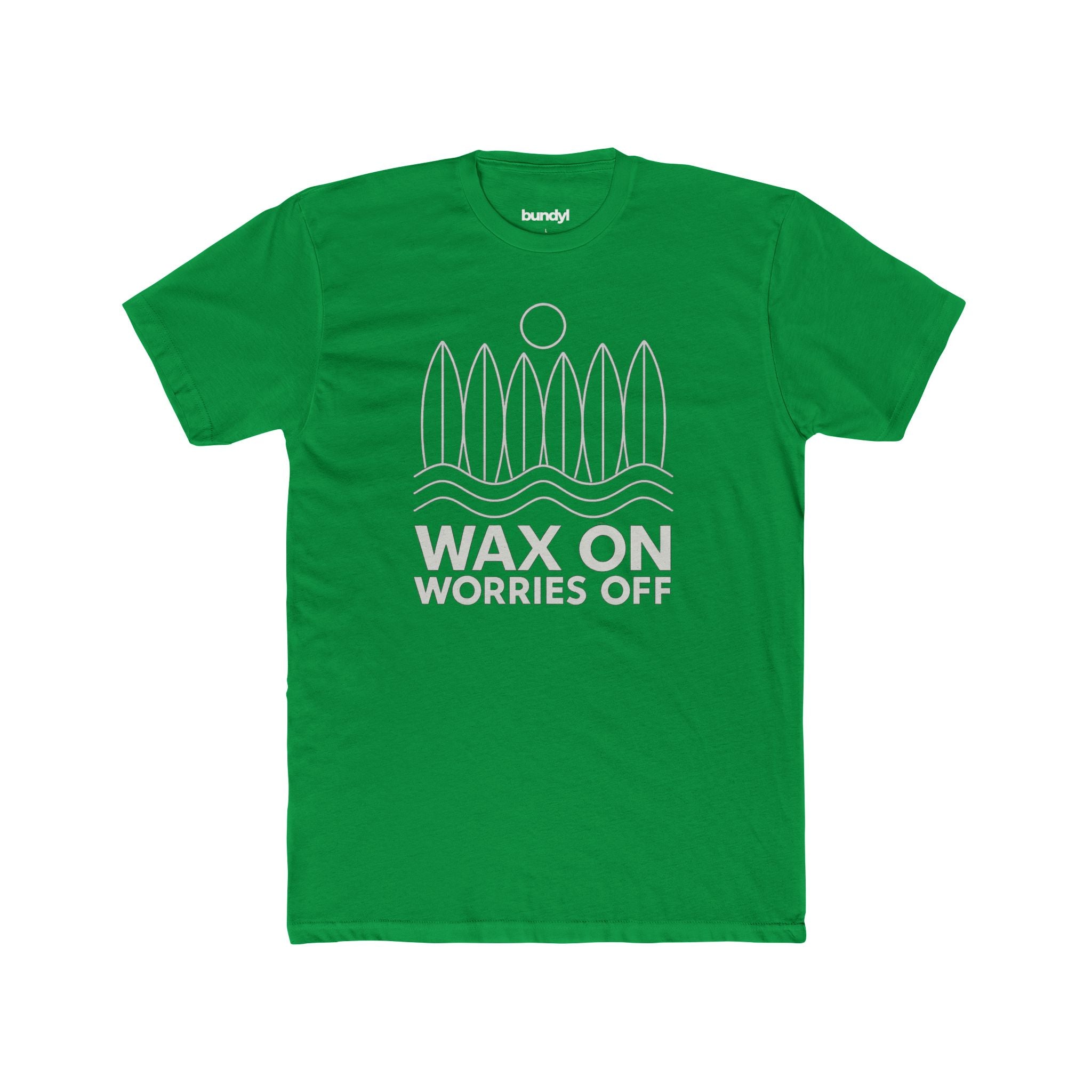 Boards Up 'Wax On' Fitted Tee - White Outline