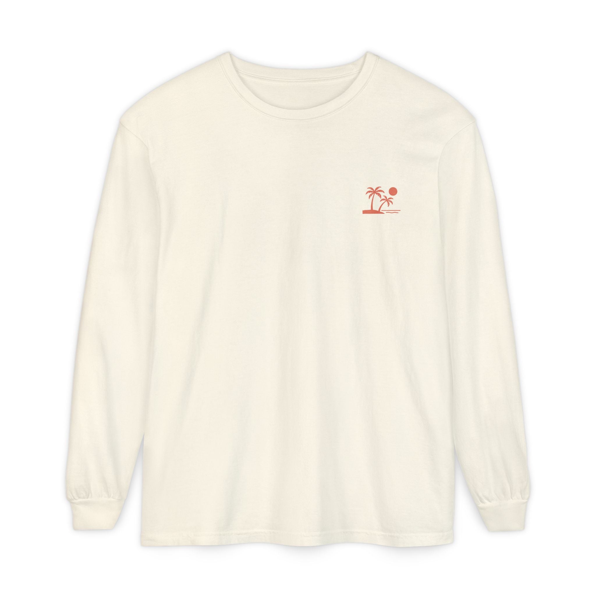Tropic Beach 'Seas the Day' Long Sleeve Tee - Sunset Orange