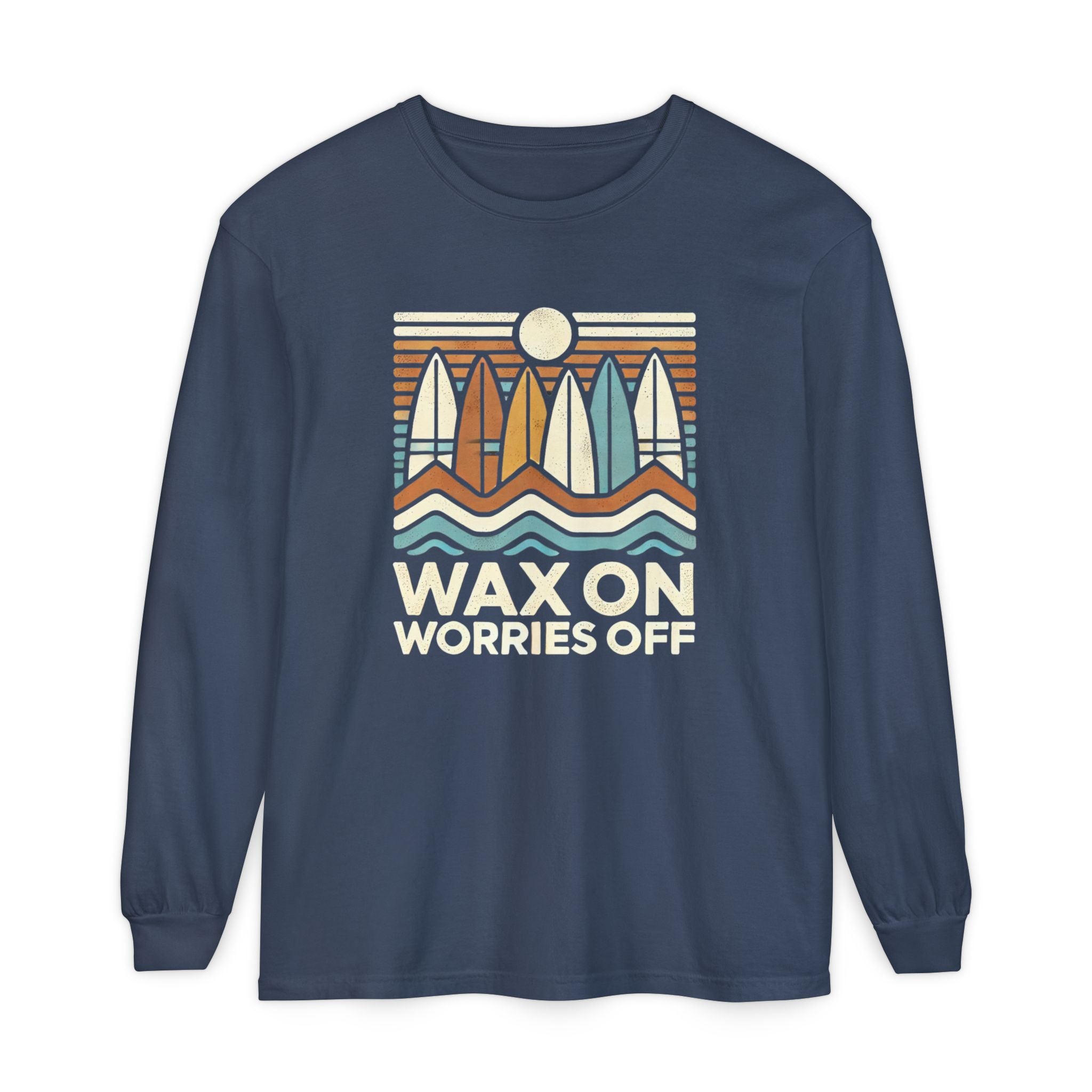 Boards Up 'Wax On' Long Sleeve Tee - Sand & Sky