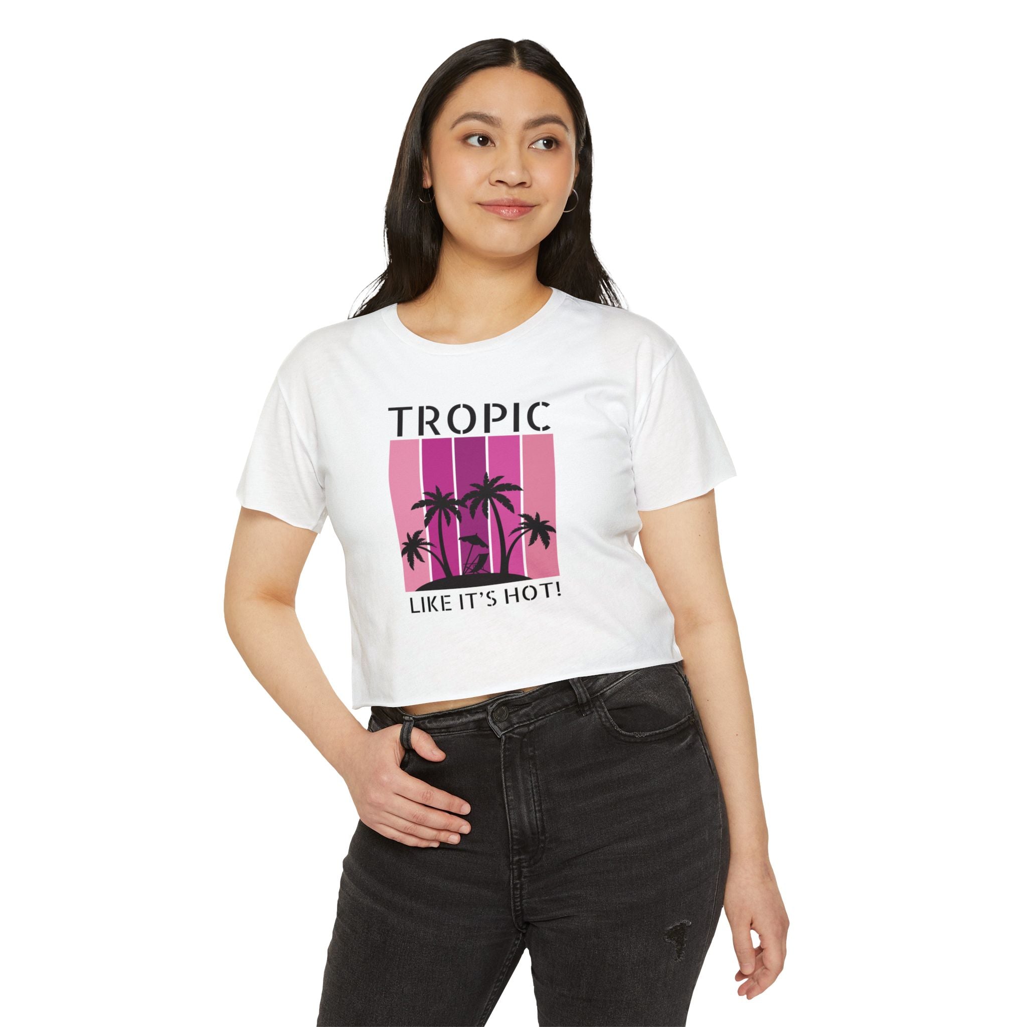 Tropic Panel Festival Crop Top - Hot Summer Pink
