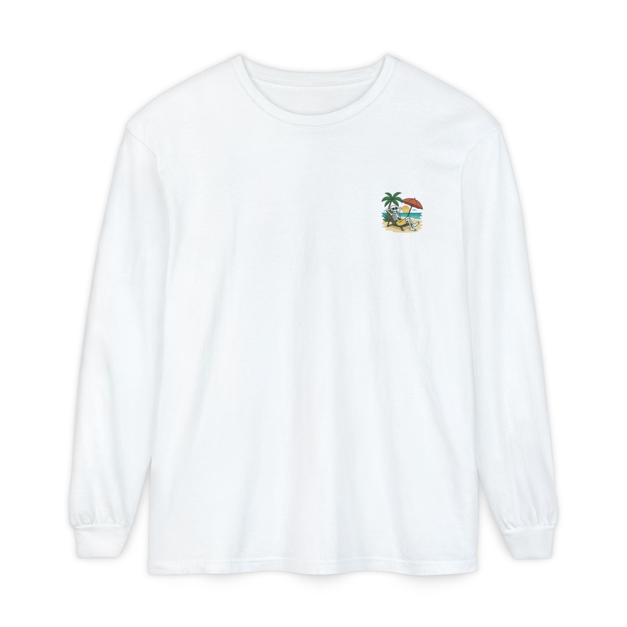 Skully 'Resting Beach Face' Long Sleeve Tee - Pocket Only