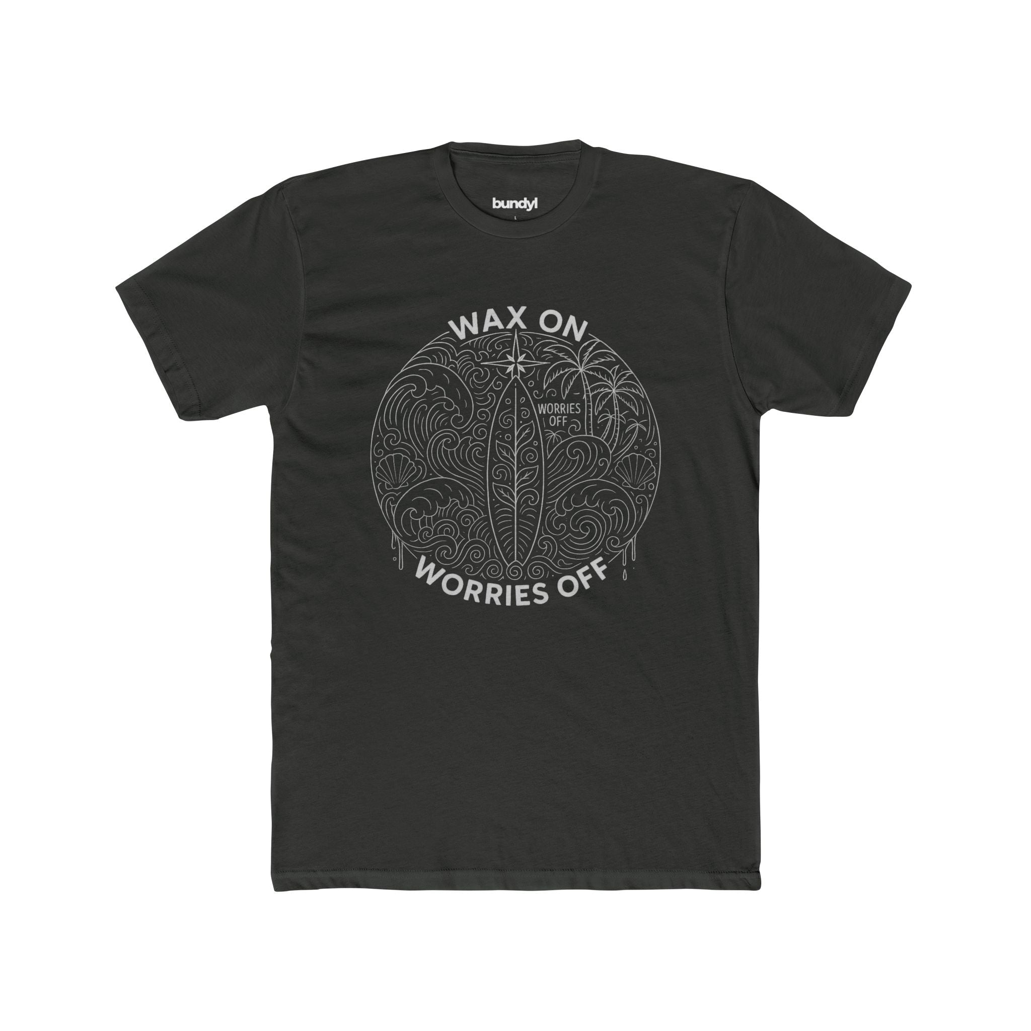 Vintage 'Wax On' Fitted Tee - Pencil White