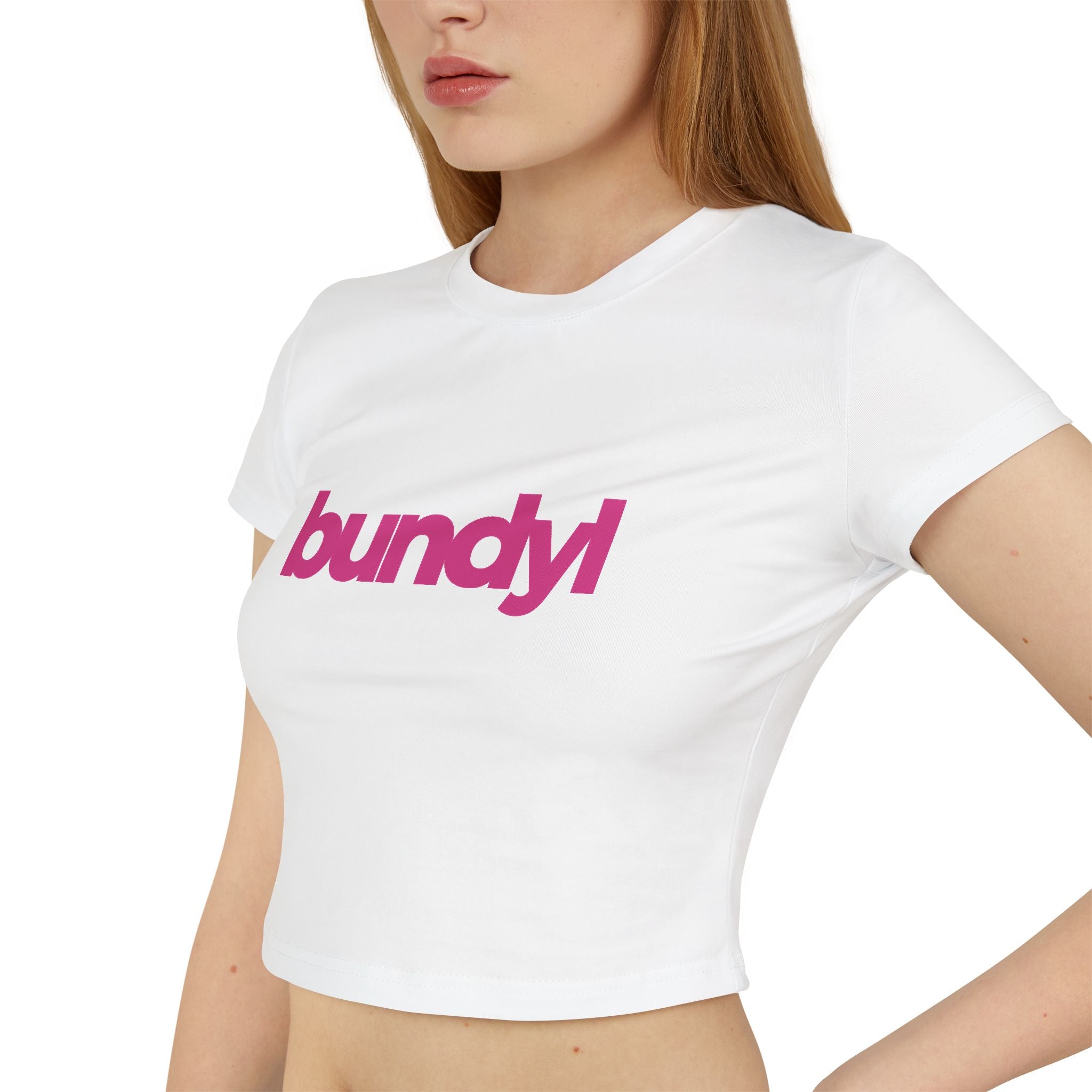 bundyl Logo Cropped Fitted Tee - Hot Summer Pink