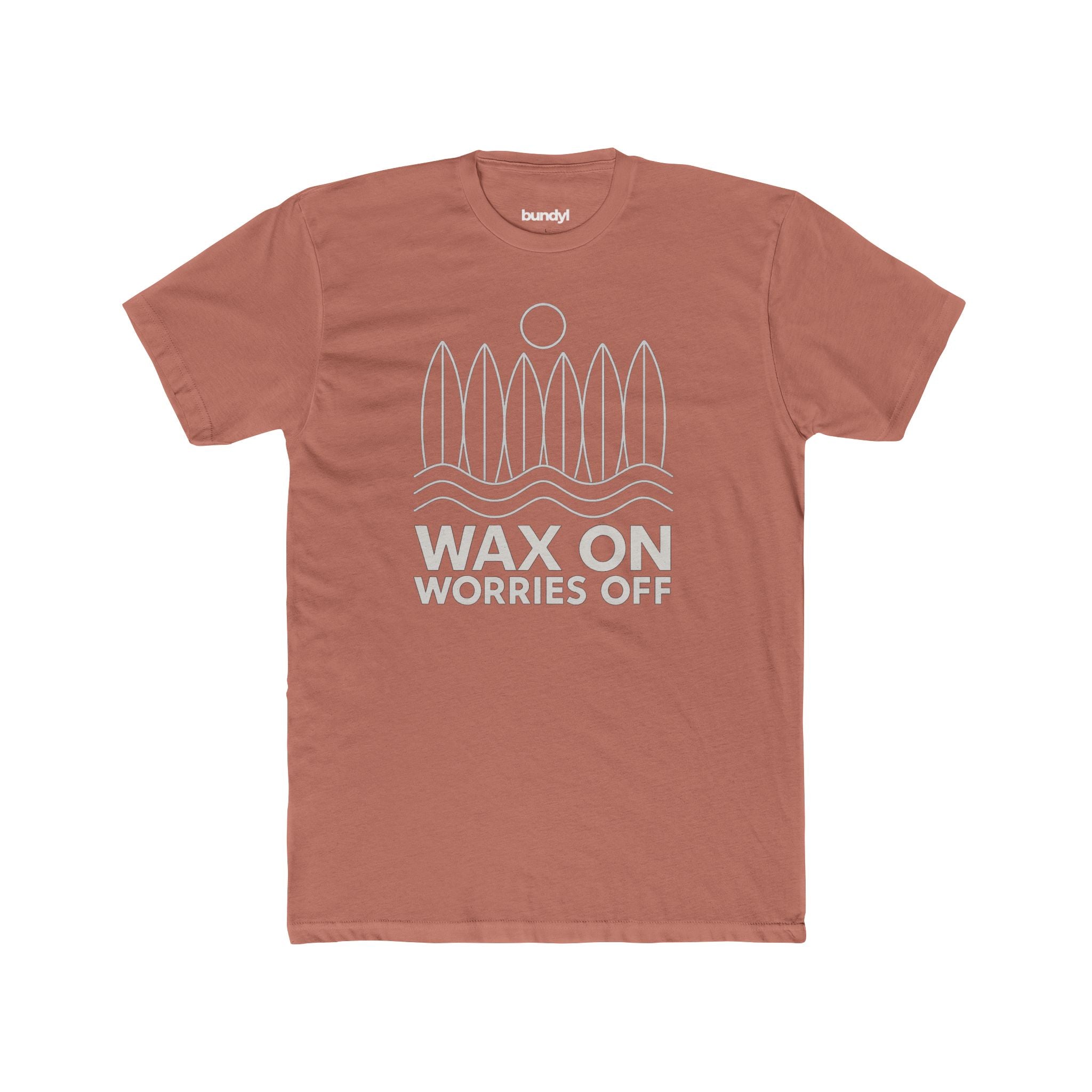 Boards Up 'Wax On' Fitted Tee - White Outline