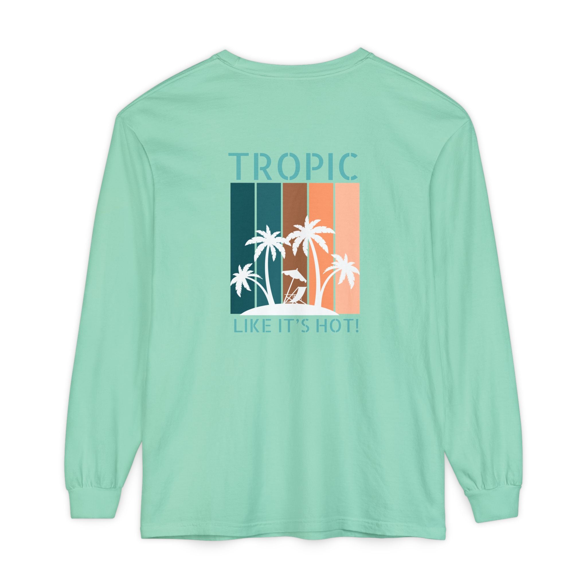 Tropic Panels Long Sleeve Tee - Peaches & Cream