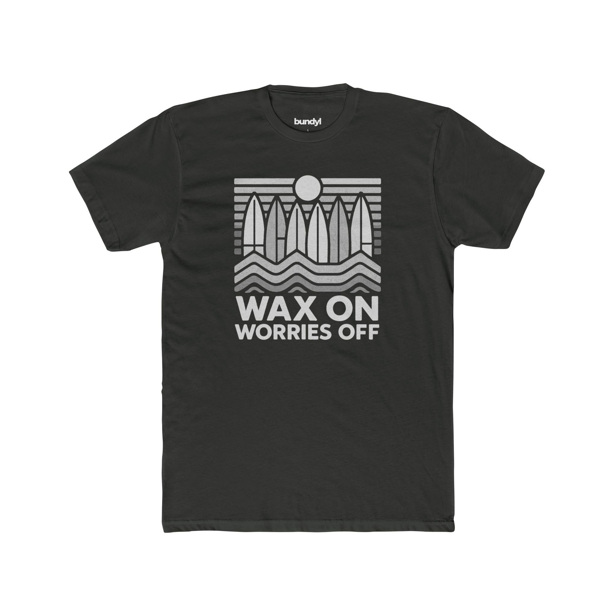 Boards Up 'Wax On' Fitted Tee - Wave White