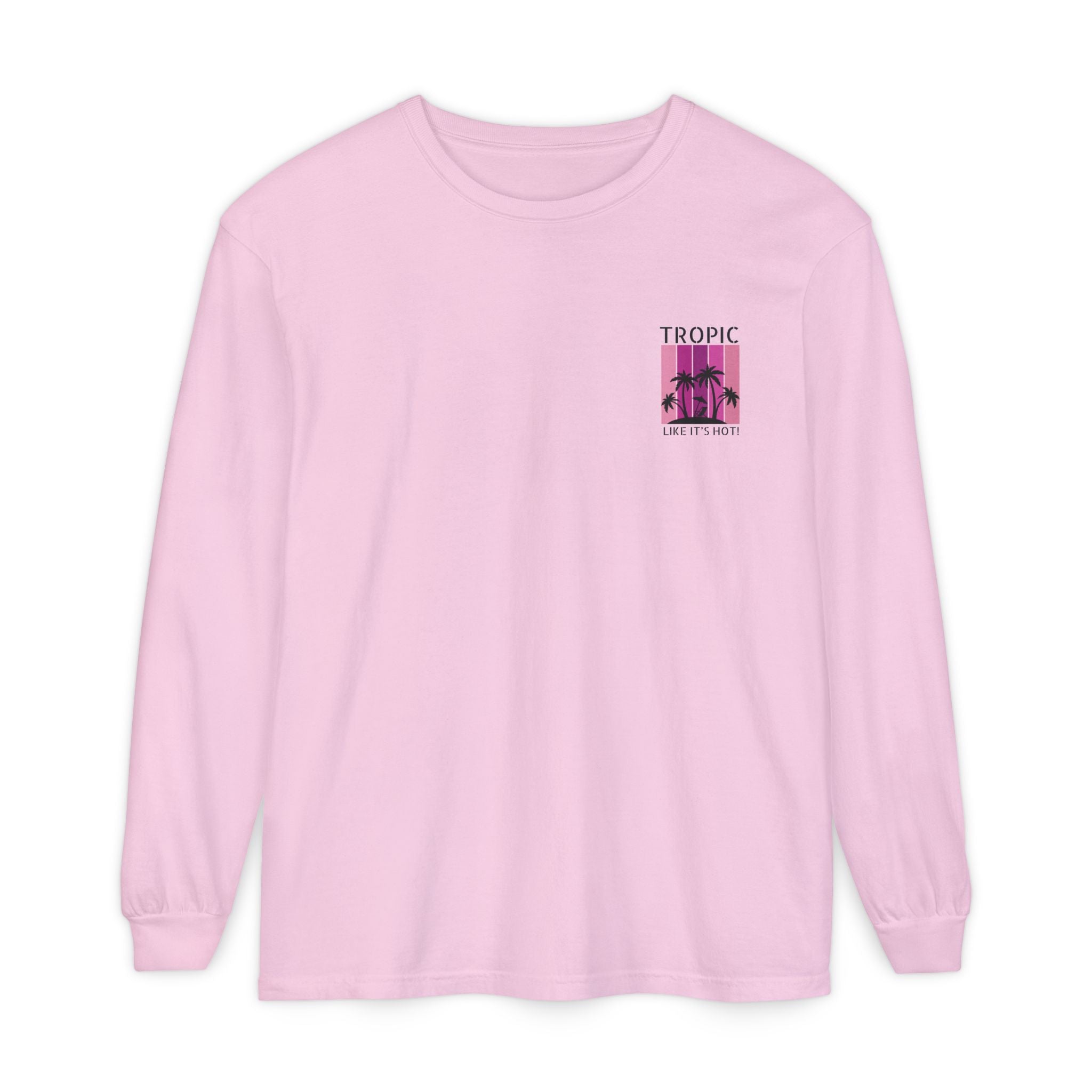 Tropic Panels Long Sleeve Tee - Hot Summer Pink