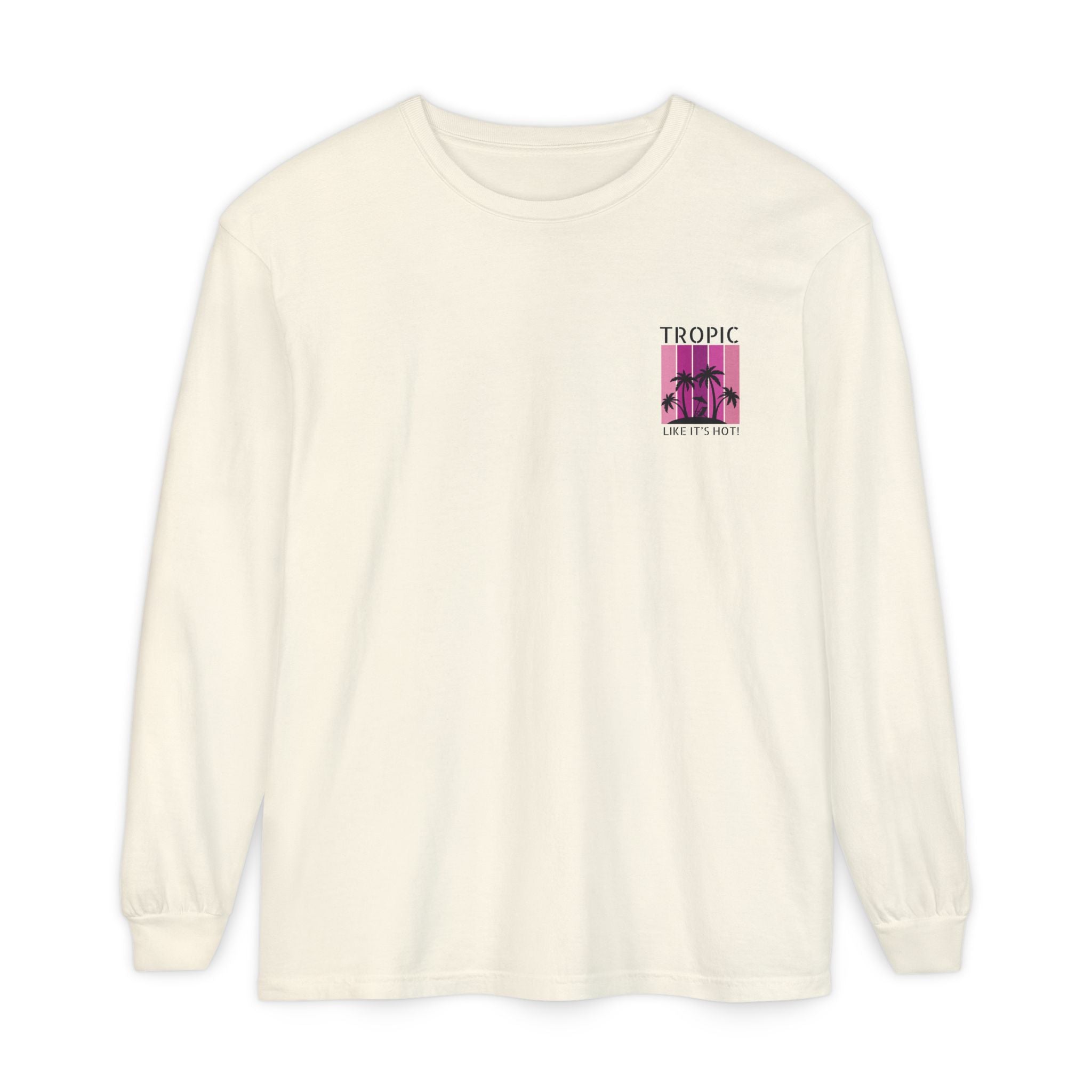 Tropic Panels Long Sleeve Tee - Hot Summer Pink