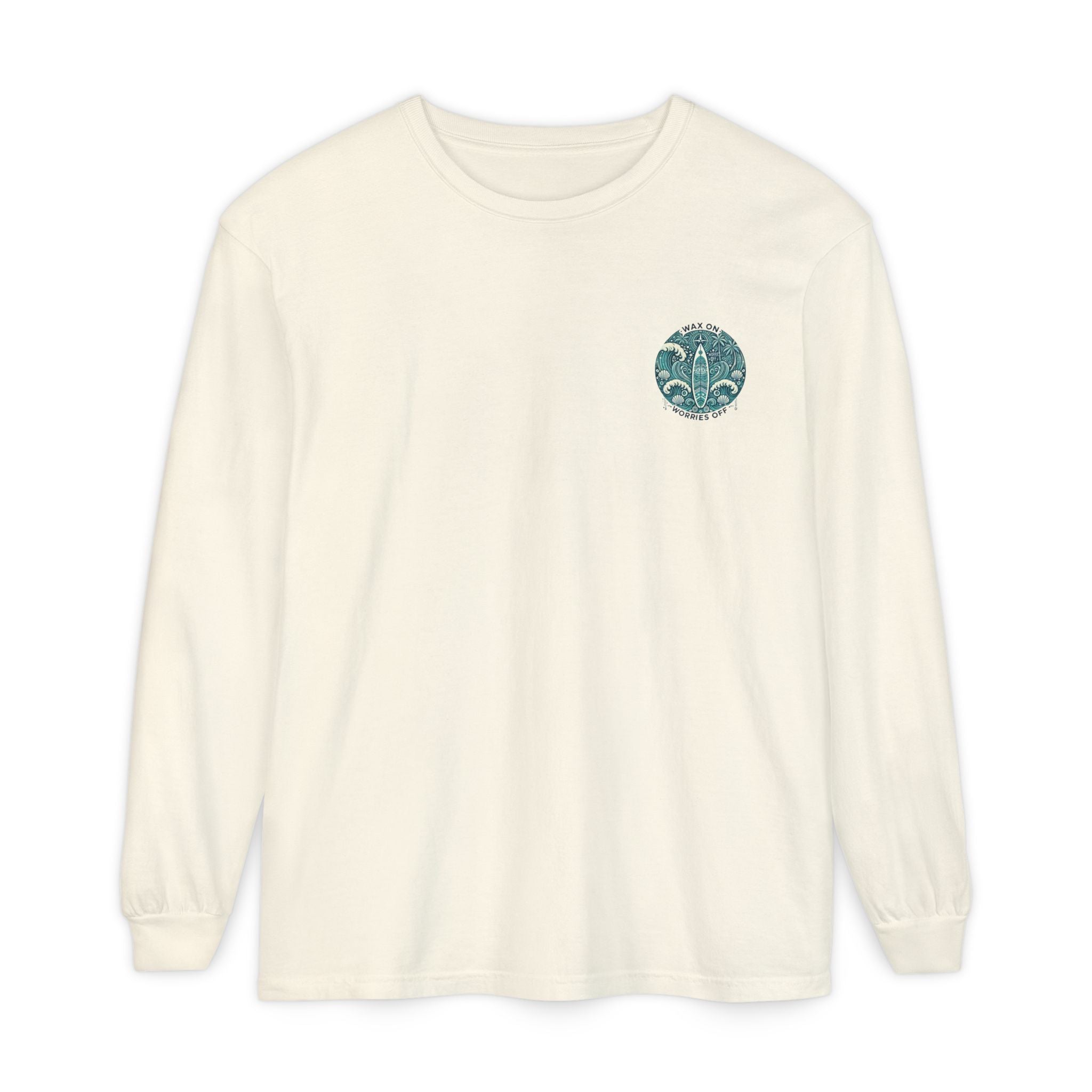 Vintage 'Wax On' Long Sleeve Tee - Shadow Green