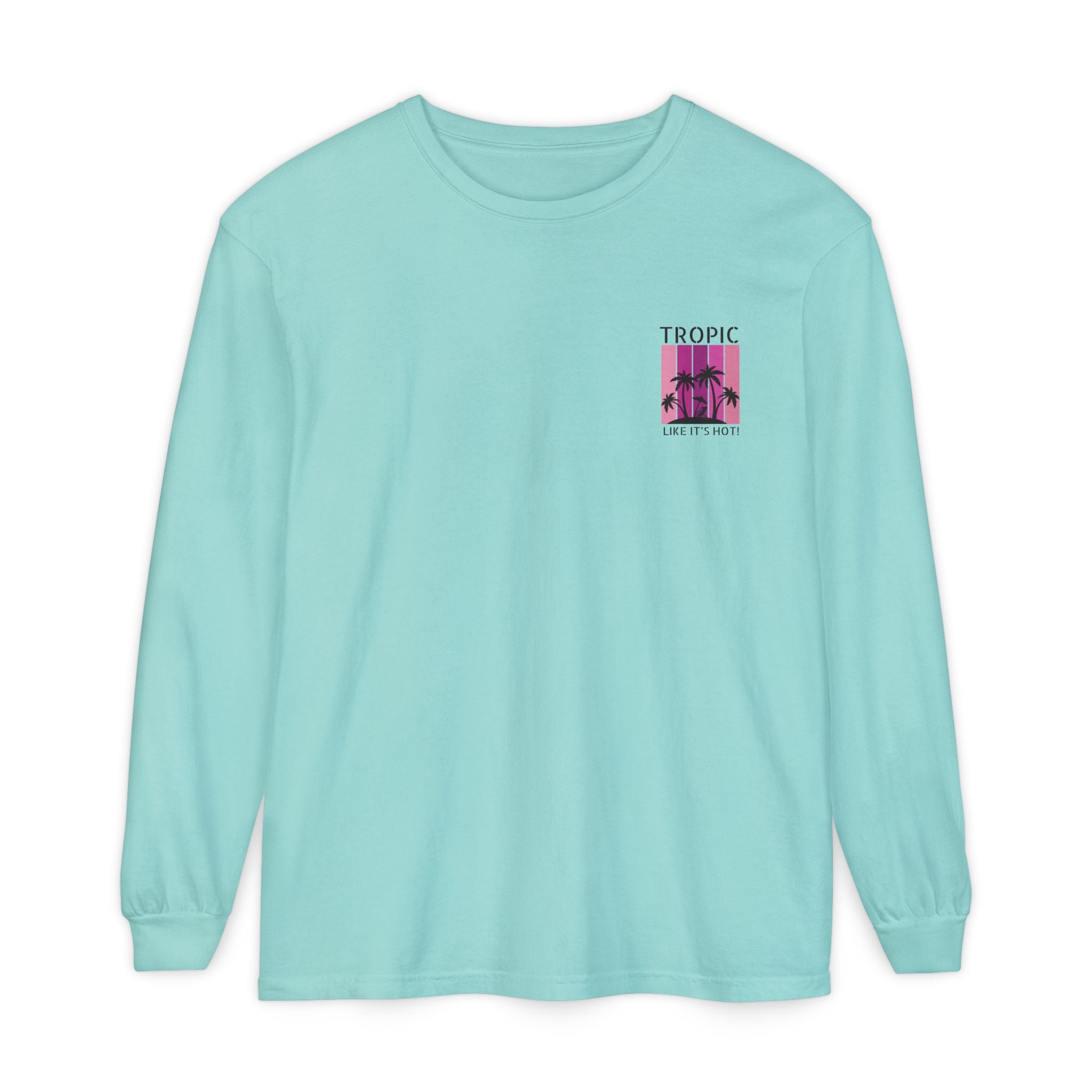 Tropic Panels Long Sleeve Tee - Hot Summer Pink