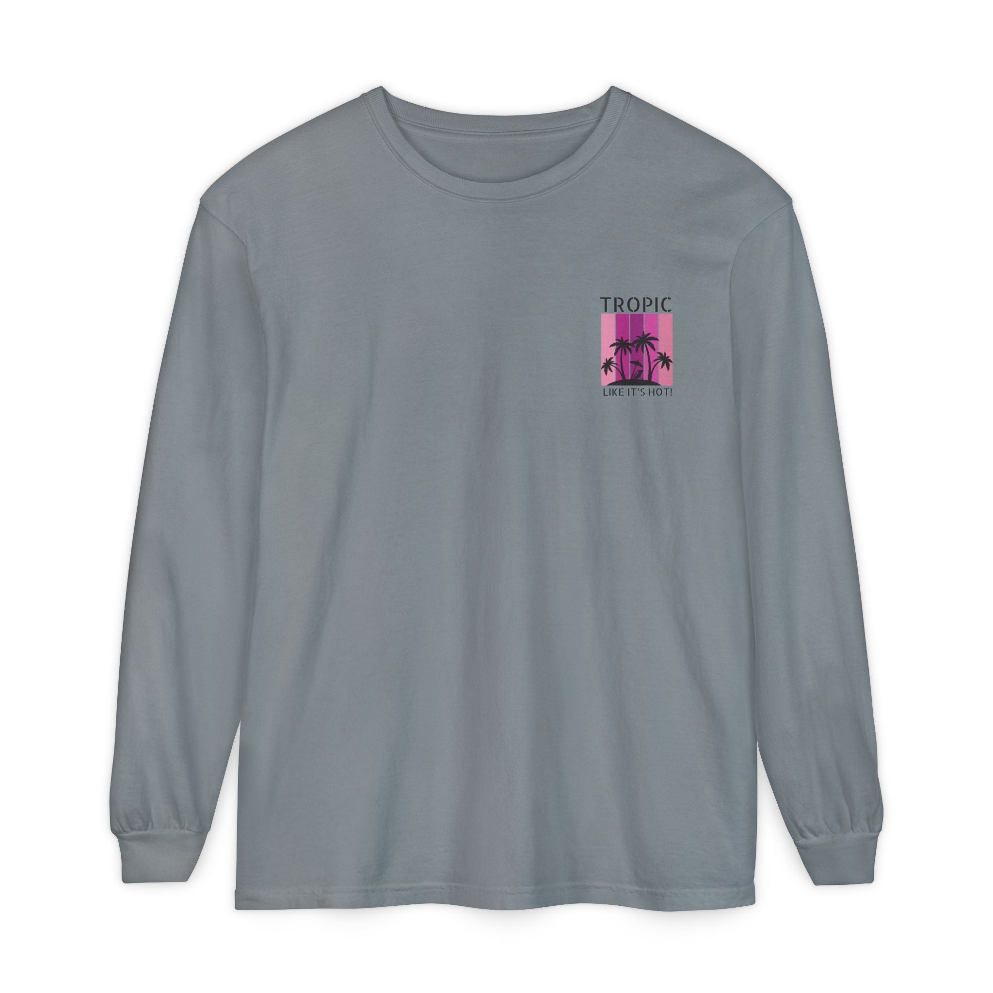 Tropic Panels Long Sleeve Tee - Hot Summer Pink