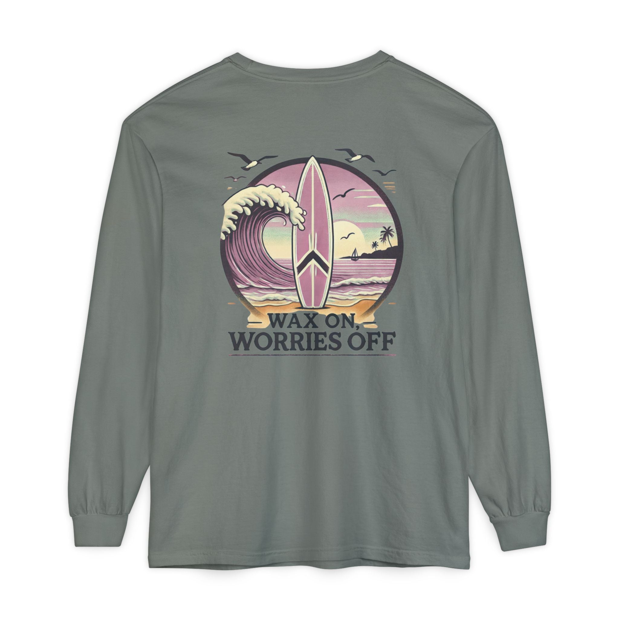 Wave Crest 'Wax On' Long Sleeve Tee - Clamshell Pink