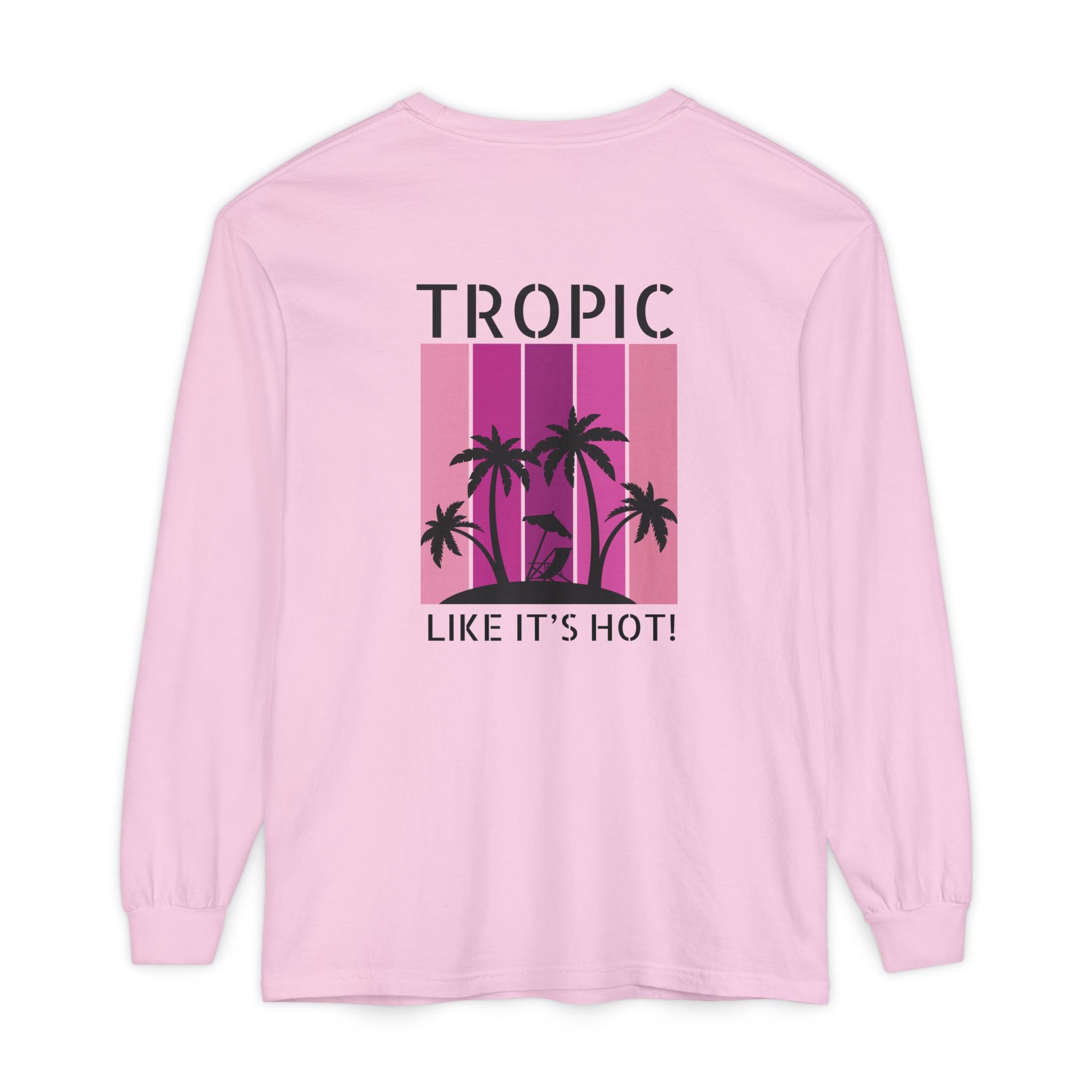Tropic Panels Long Sleeve Tee - Hot Summer Pink