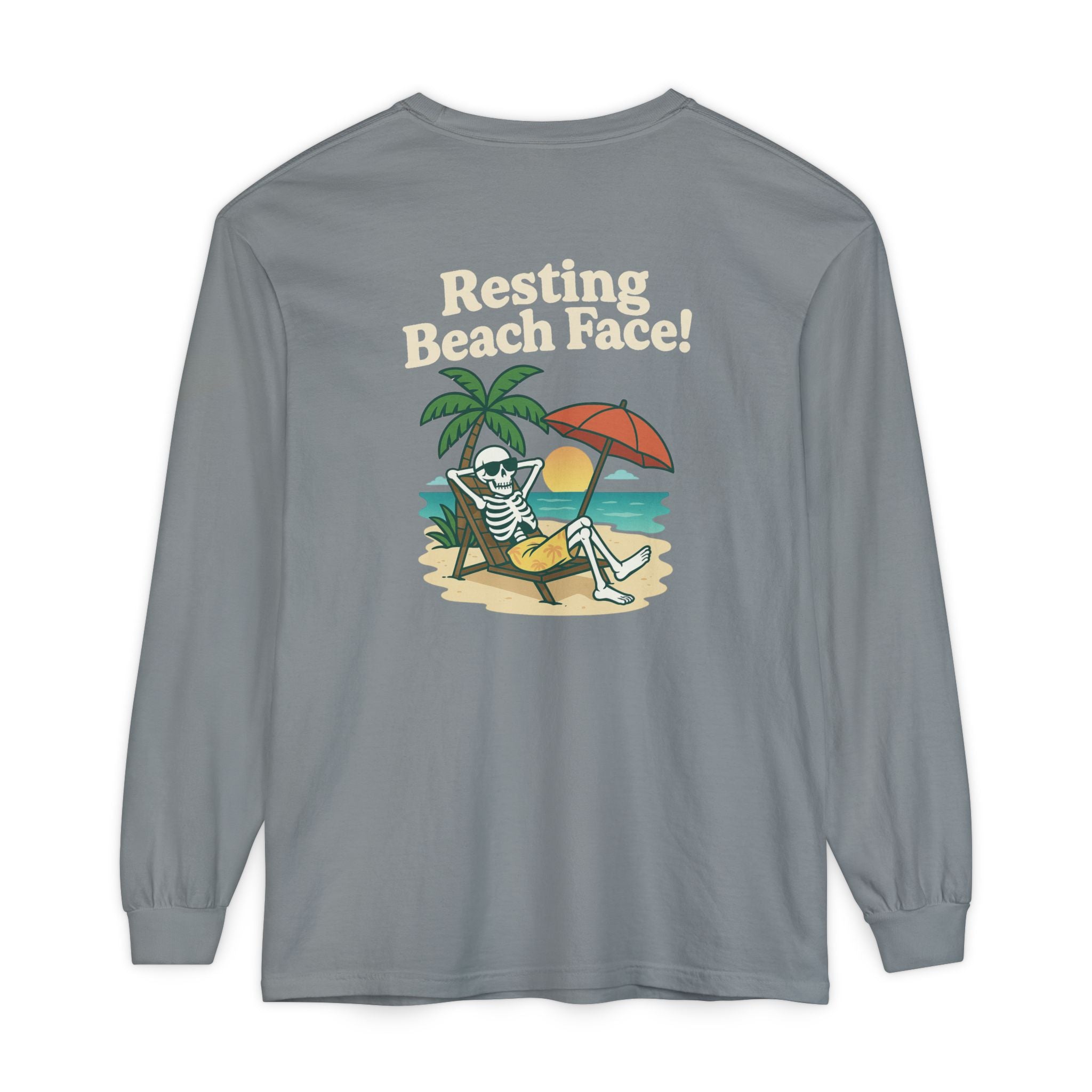 Skully 'Resting Beach Face' Long Sleeve Tee - Classic