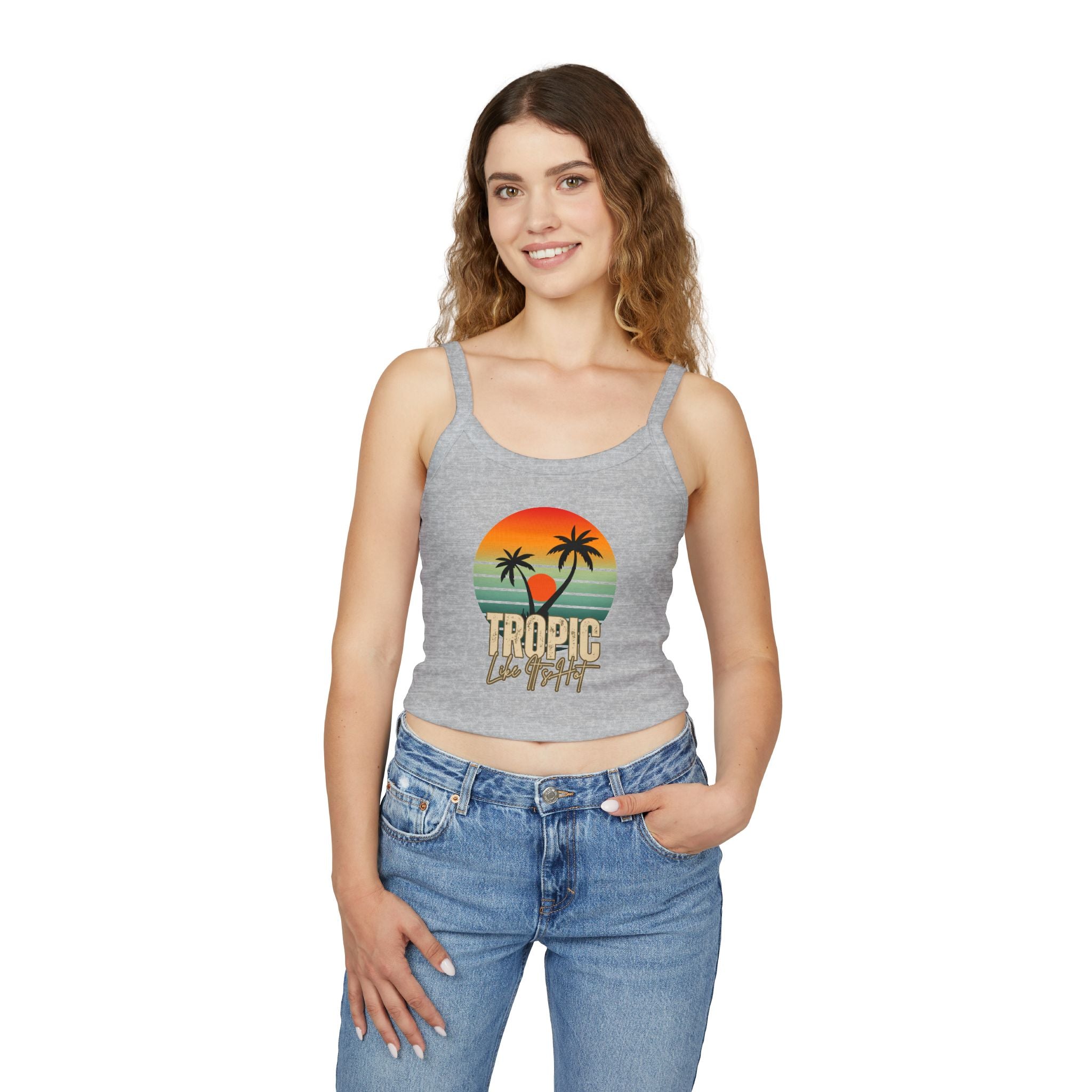 'Tropic Like It's Hot' Sunset Spaghetti Strap Tank