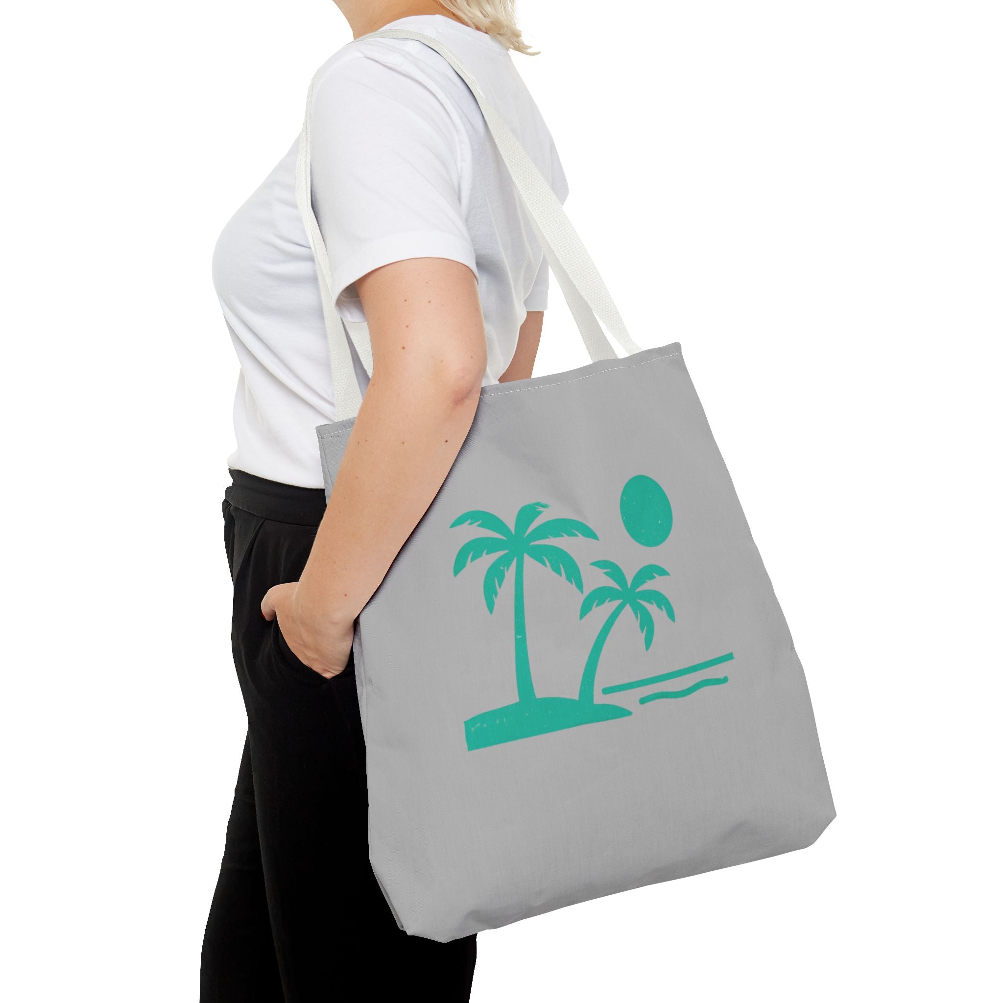 Tropic Beach Canvas Tote Bag - Seafoam Green