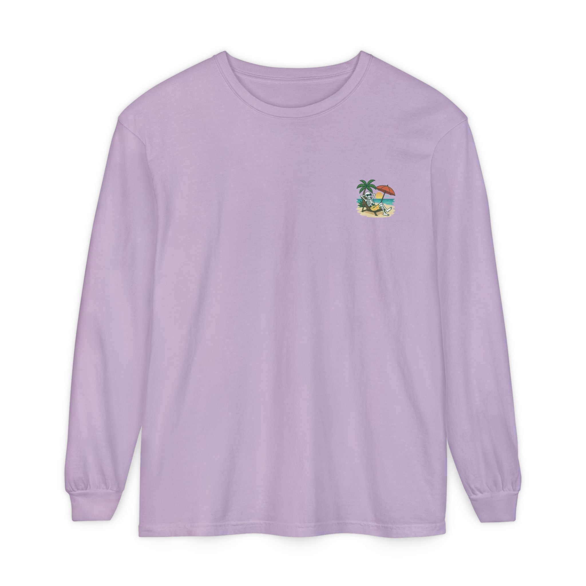 Skully 'Resting Beach Face' Long Sleeve Tee - Pocket Only