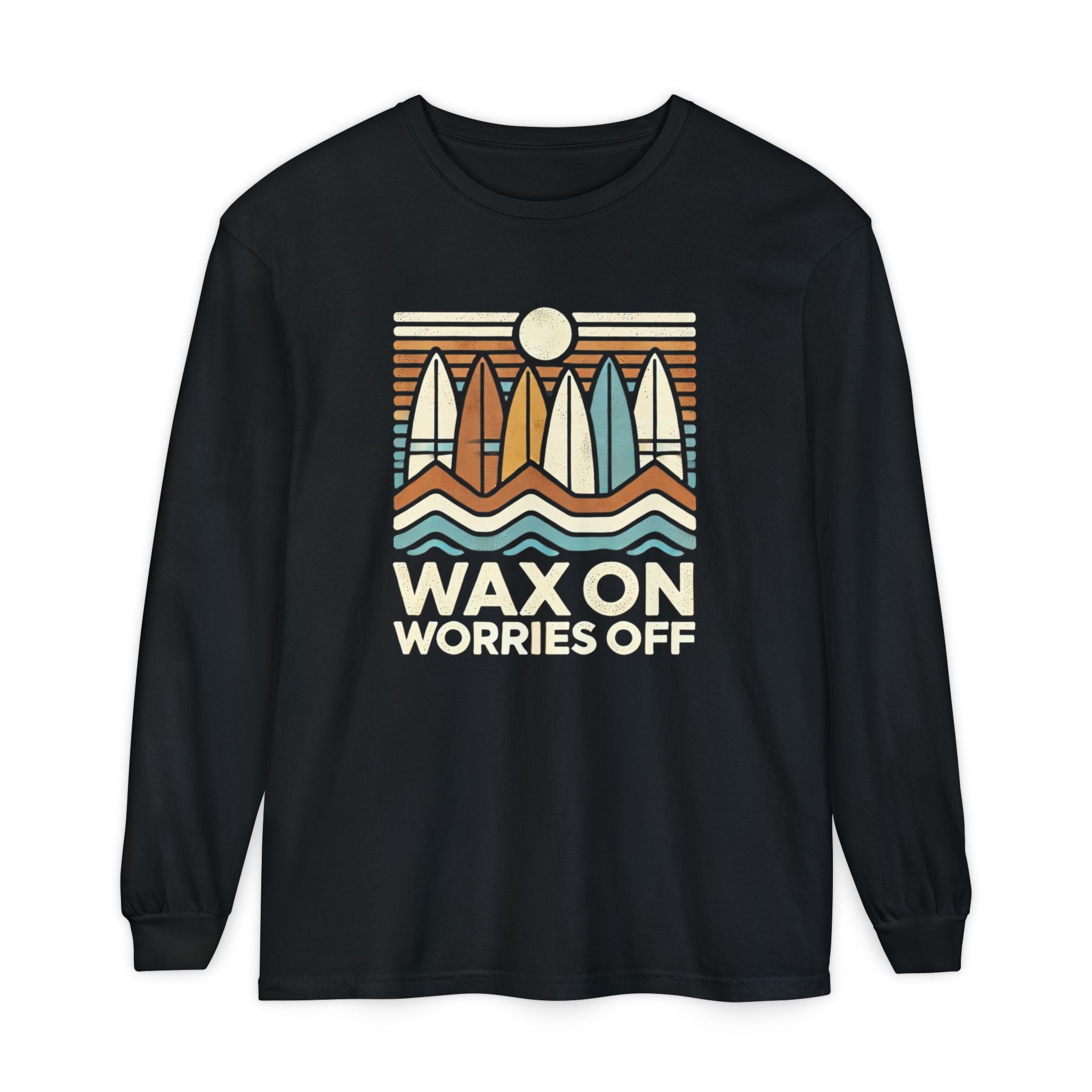 Boards Up 'Wax On' Long Sleeve Tee - Sand & Sky
