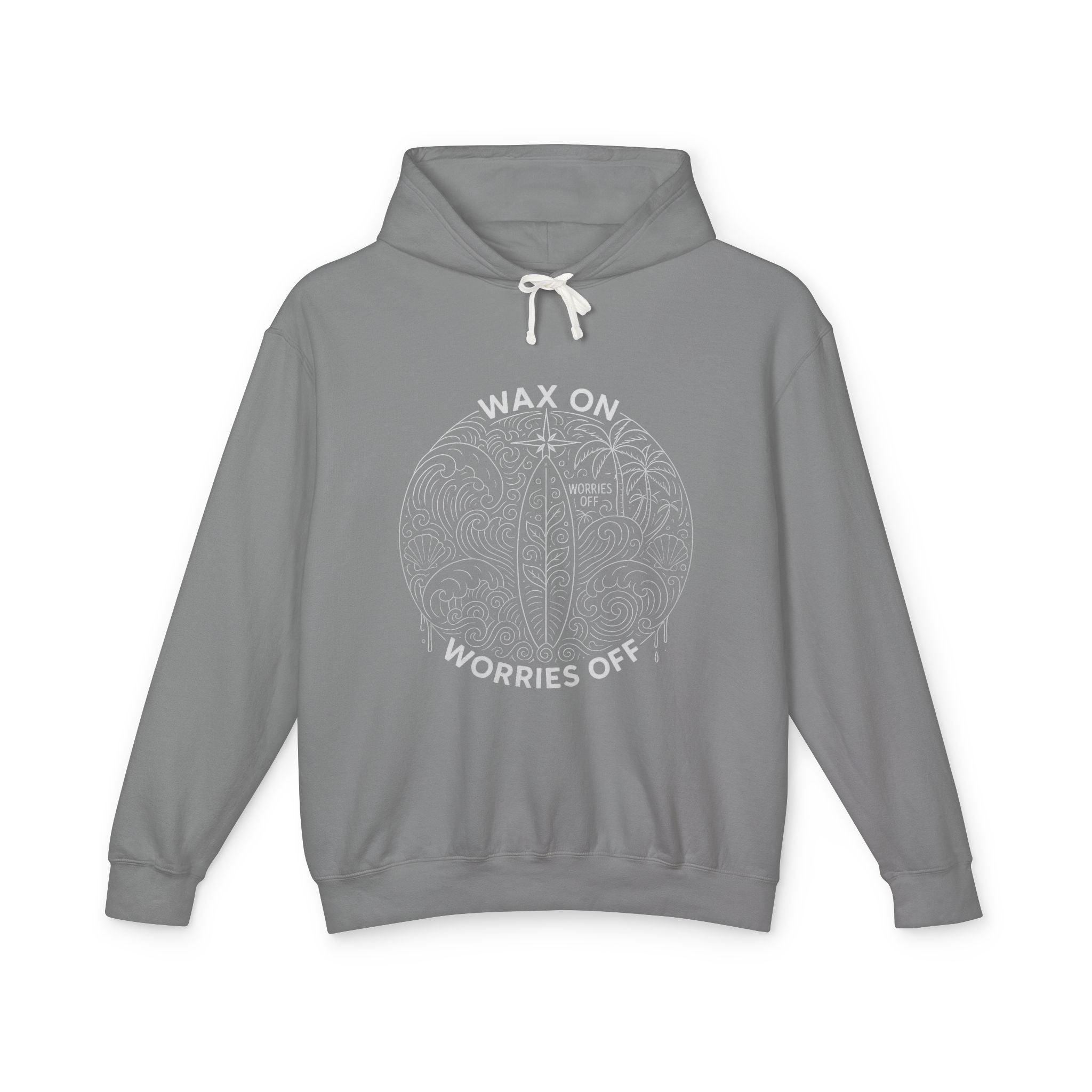 Vintage 'Wax On' Hoodie - Pencil White - Bold Front