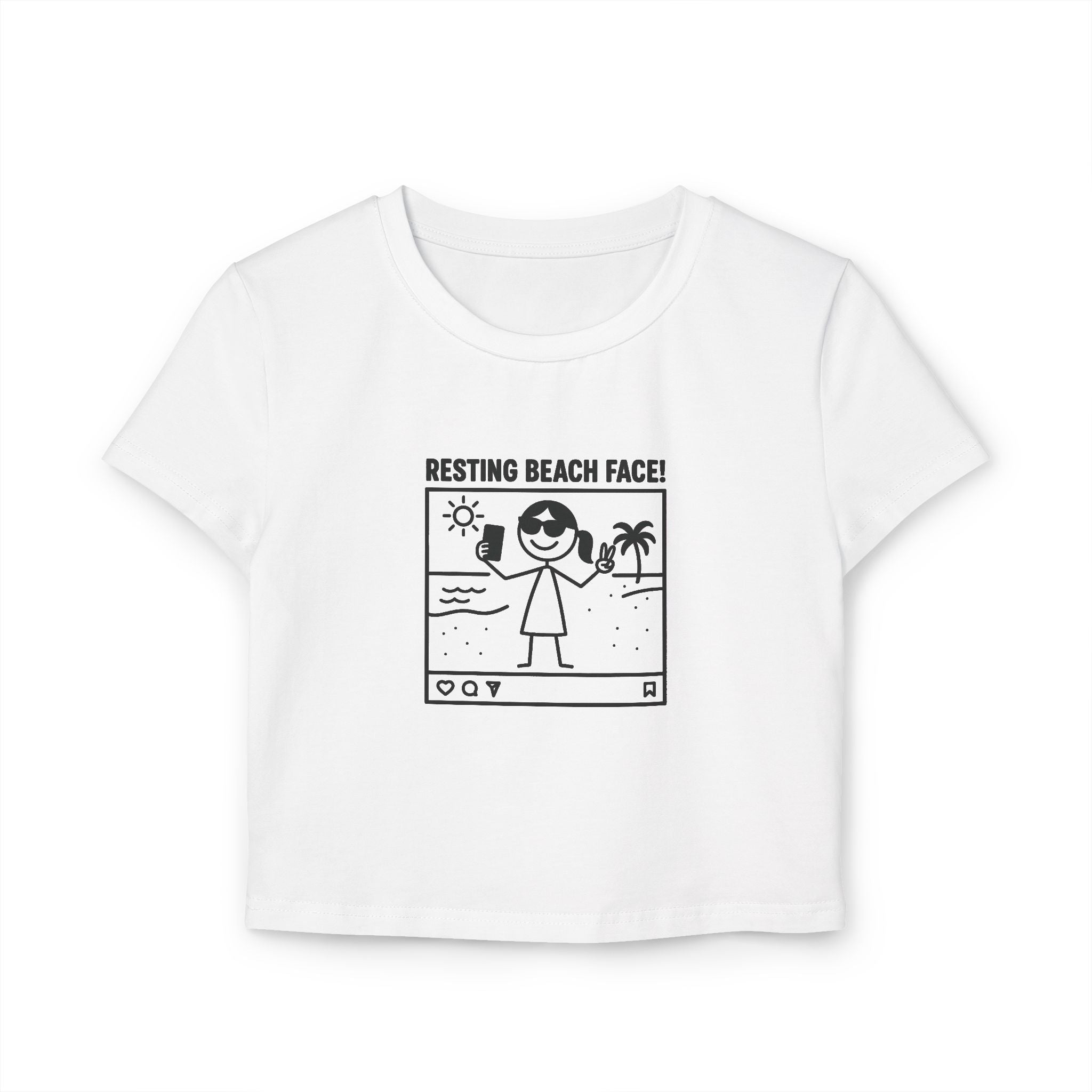 Resting Beach Face! Cropped Fitted Tee - Selfie Girl
