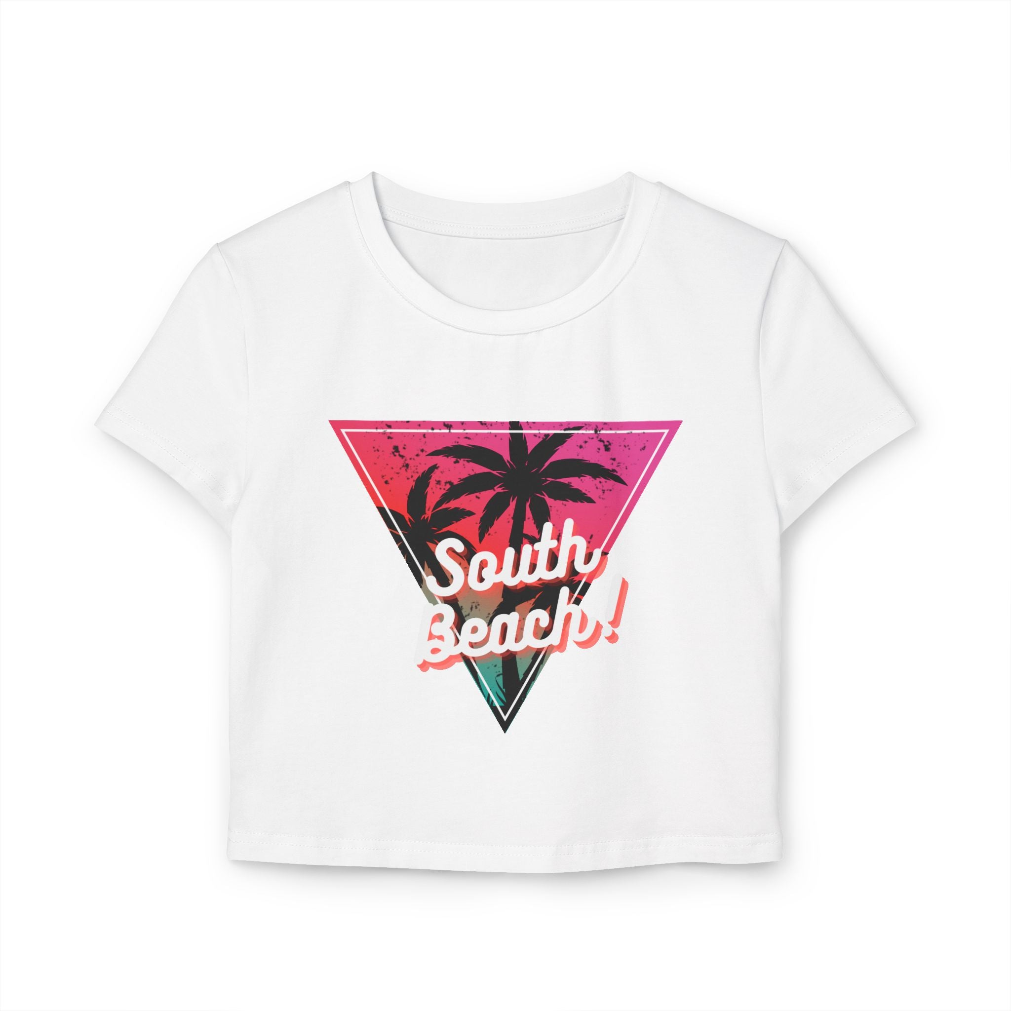 Watermelon Paradise 'South Beach' Cropped Fitted Tee