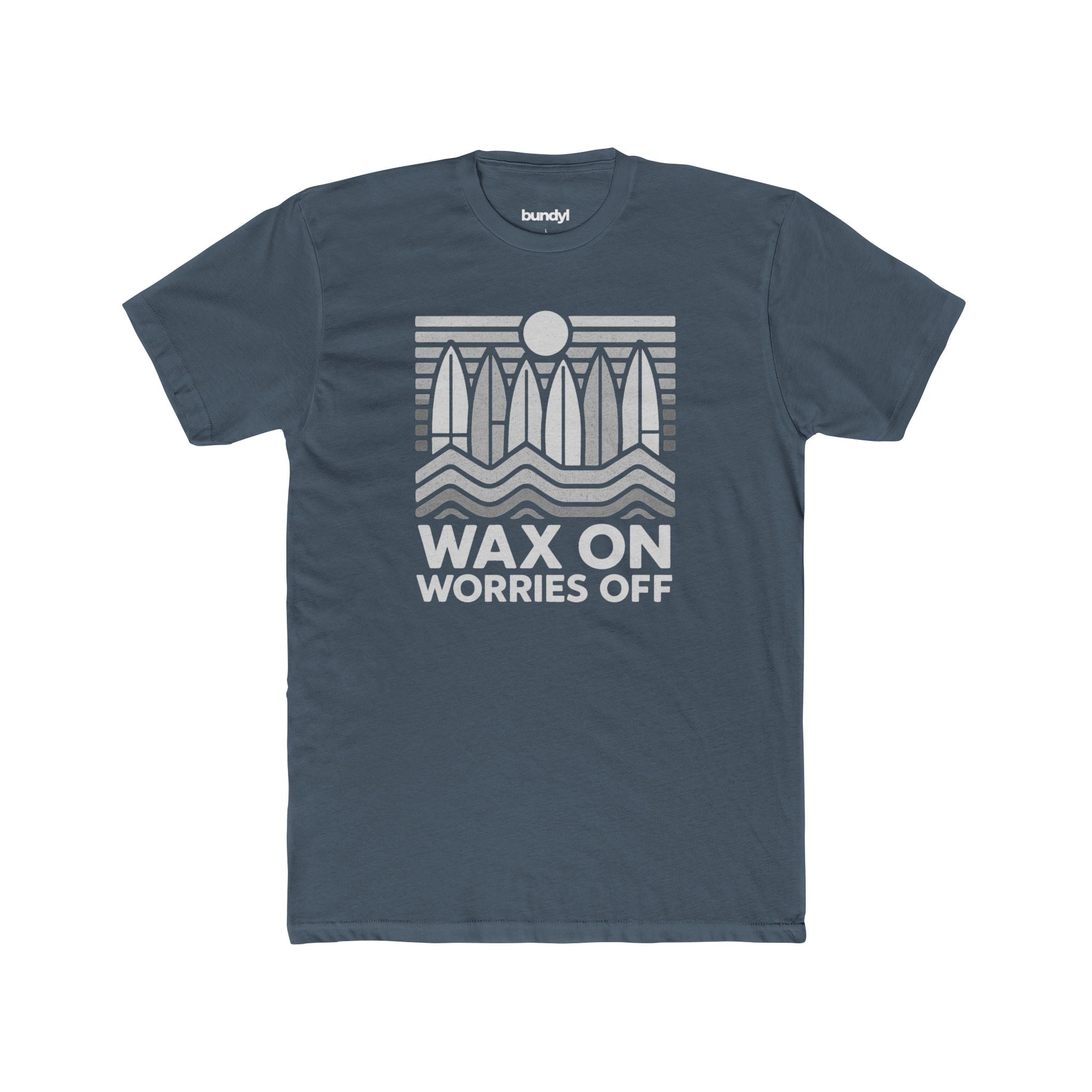 Boards Up 'Wax On' Fitted Tee - Wave White