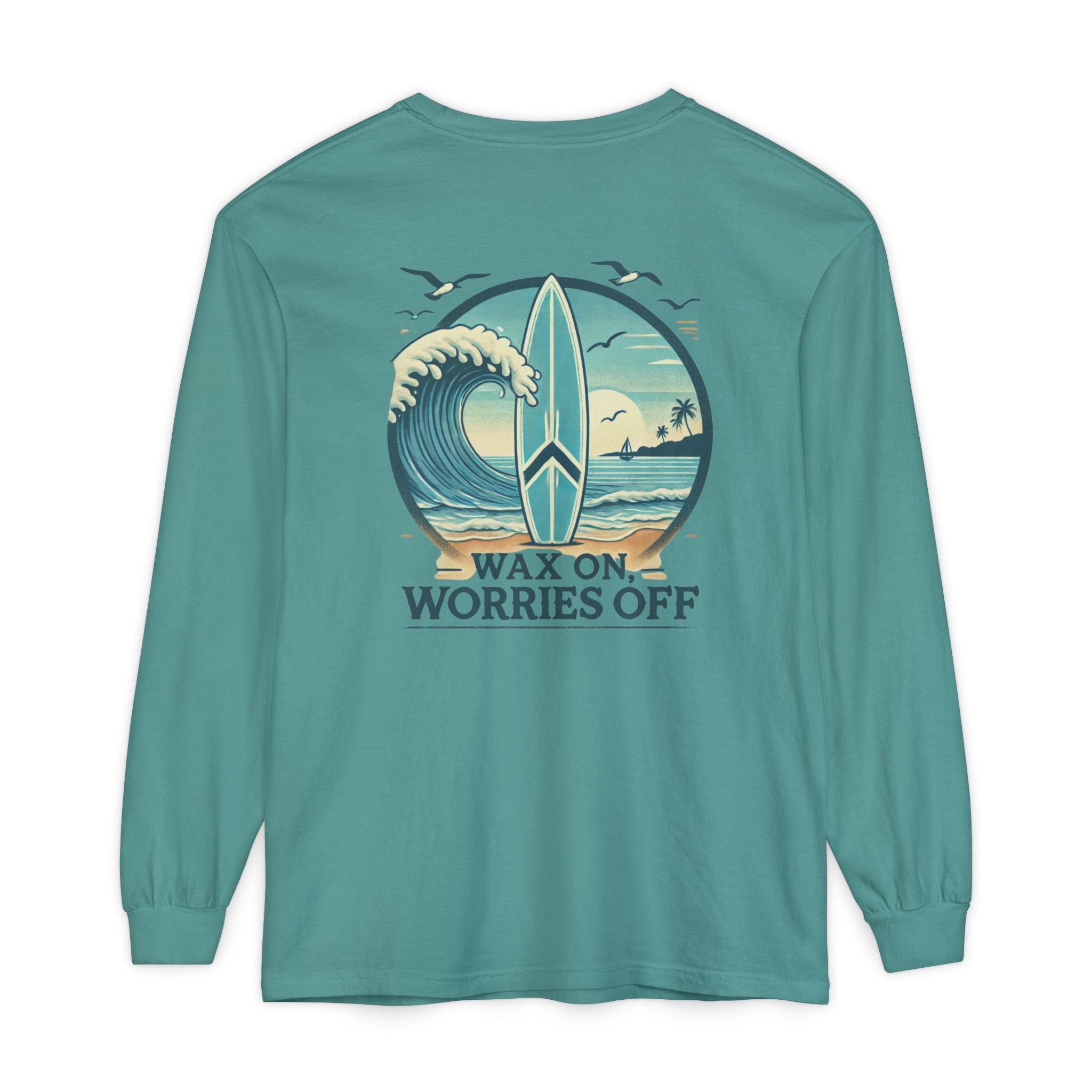 Wave Crest 'Wax On' Long Sleeve Tee - Acapulco Green