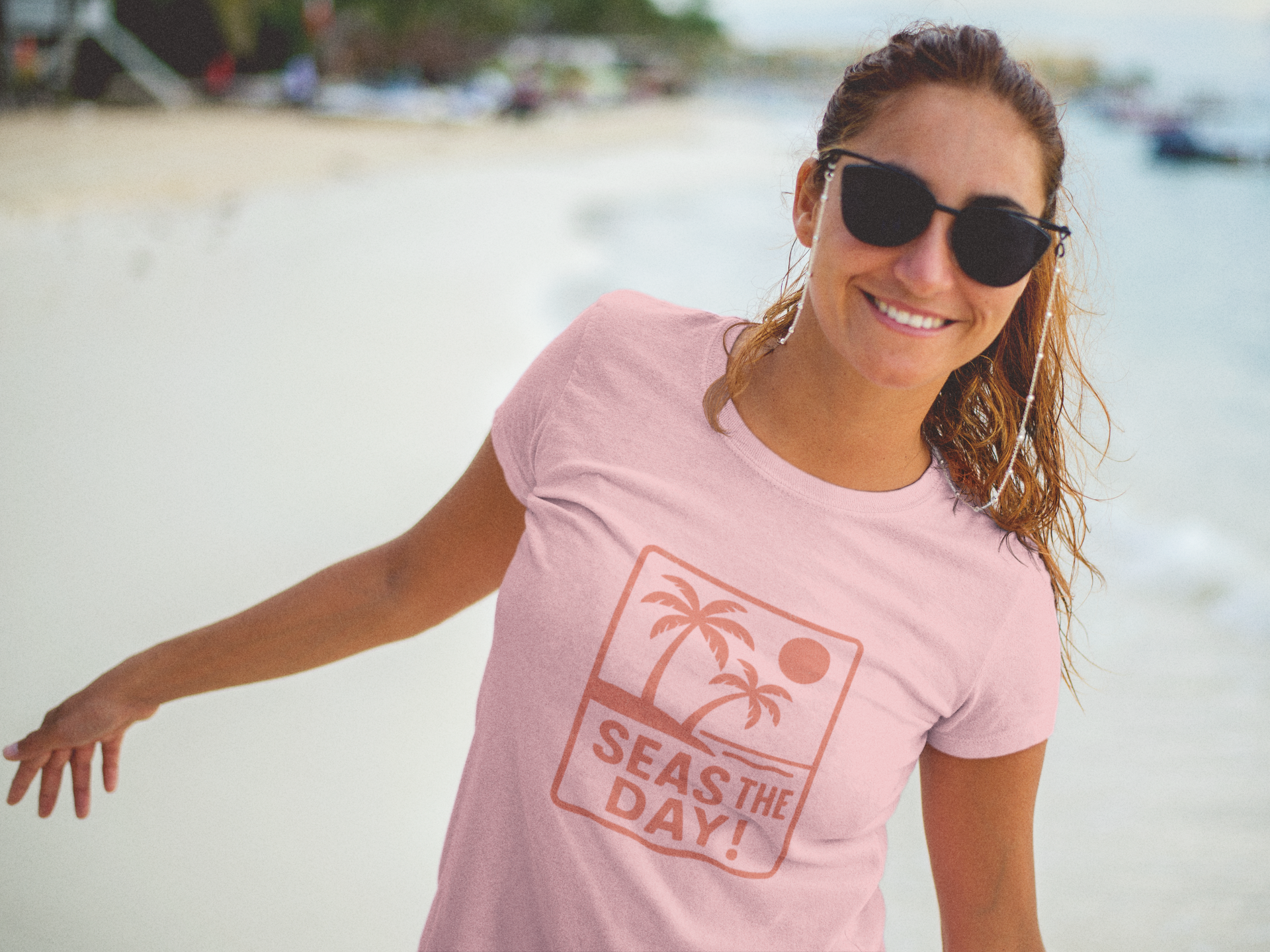 Tropic Beach 'Seas the Day' Favorite Tee - Sunset Orange