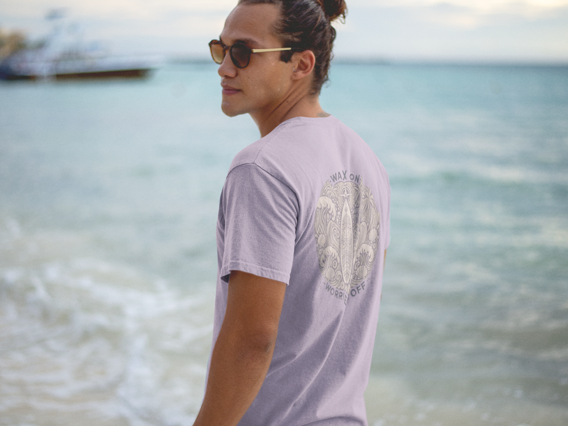 Vintage 'Wax On' Relaxed Tee - Sand