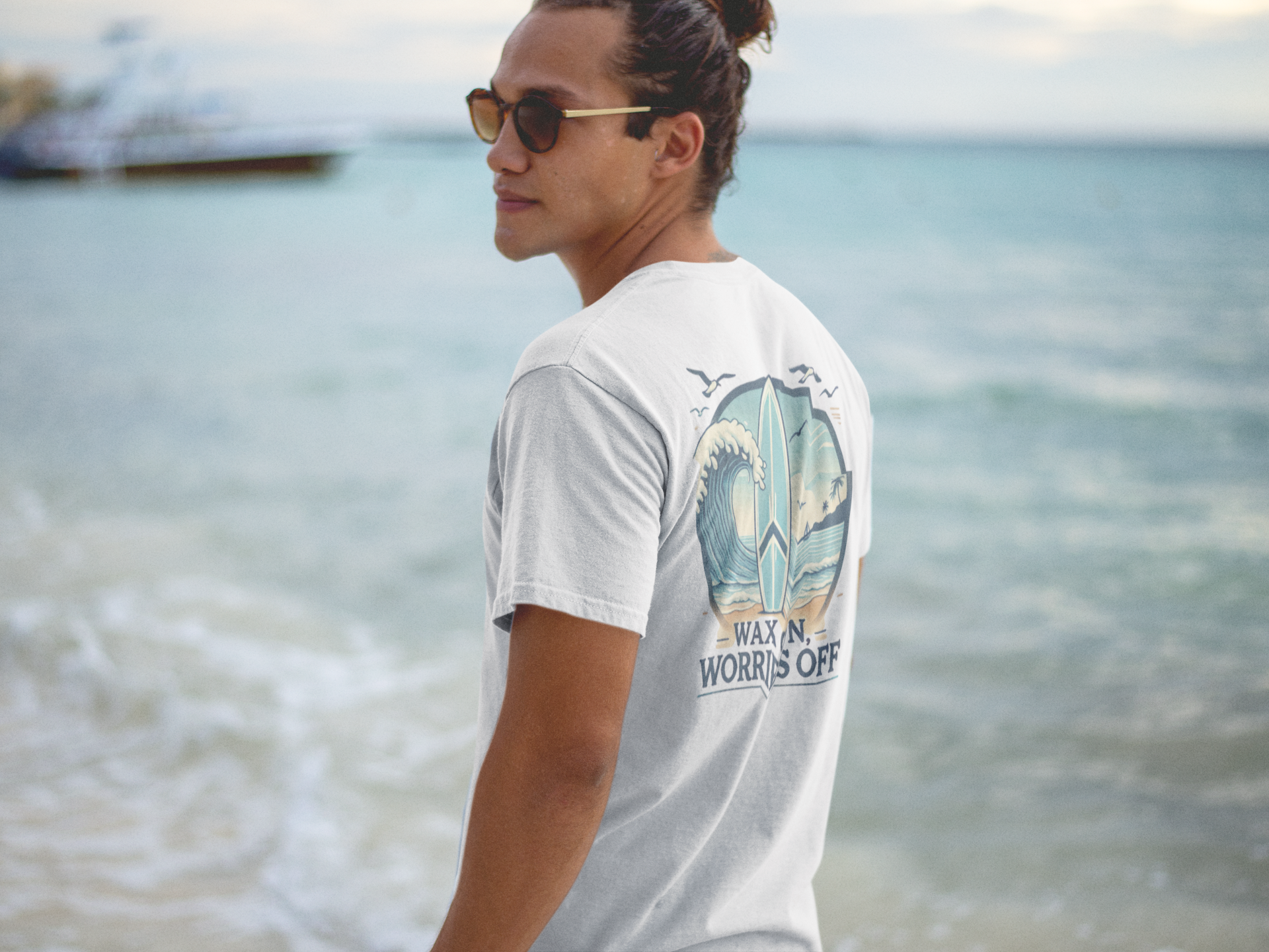 Wave Crest 'Wax On' Relaxed Tee - Acapulco Green