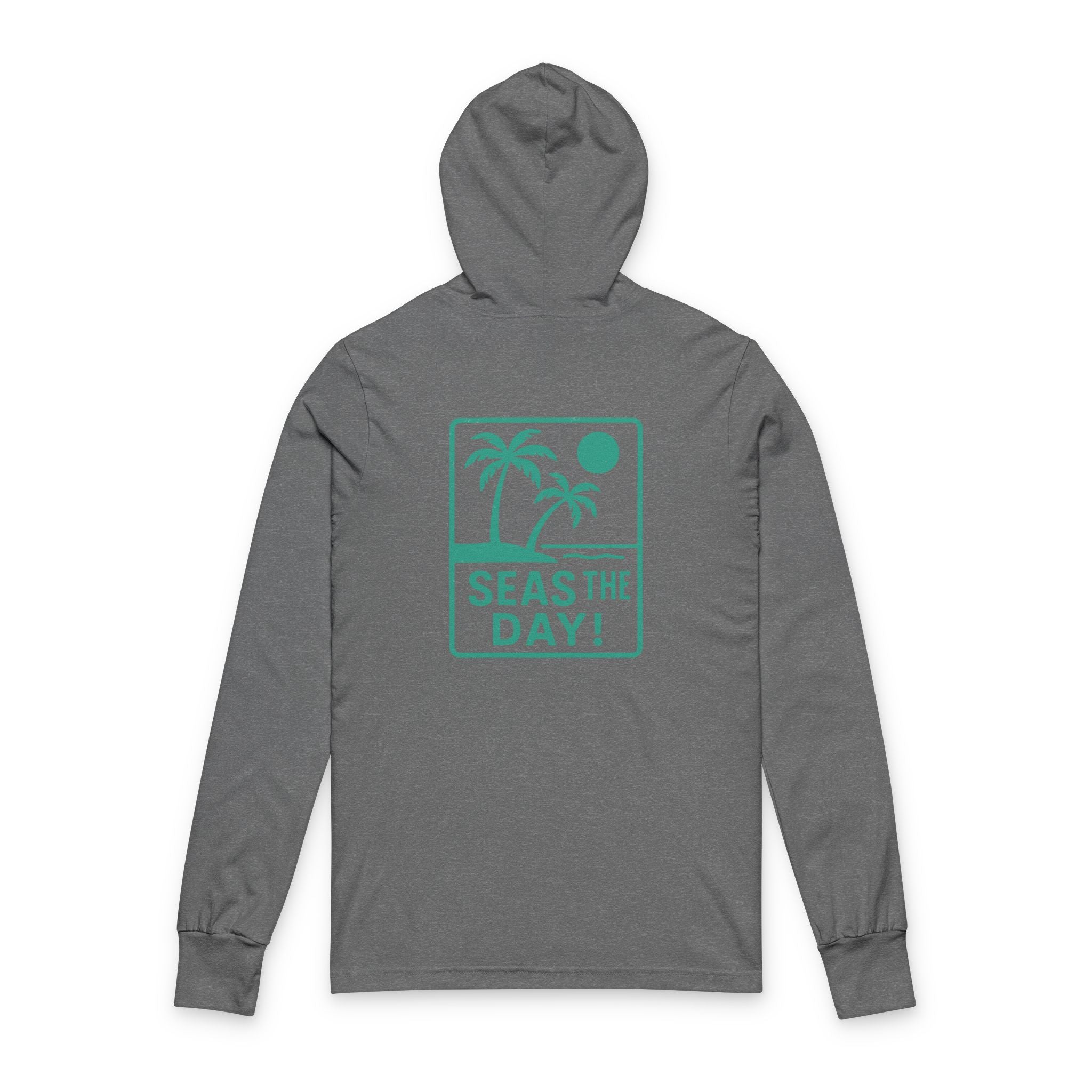 Tropic Beach 'Seas the Day' Long Sleeve Hooded Tee - Seafoam Green