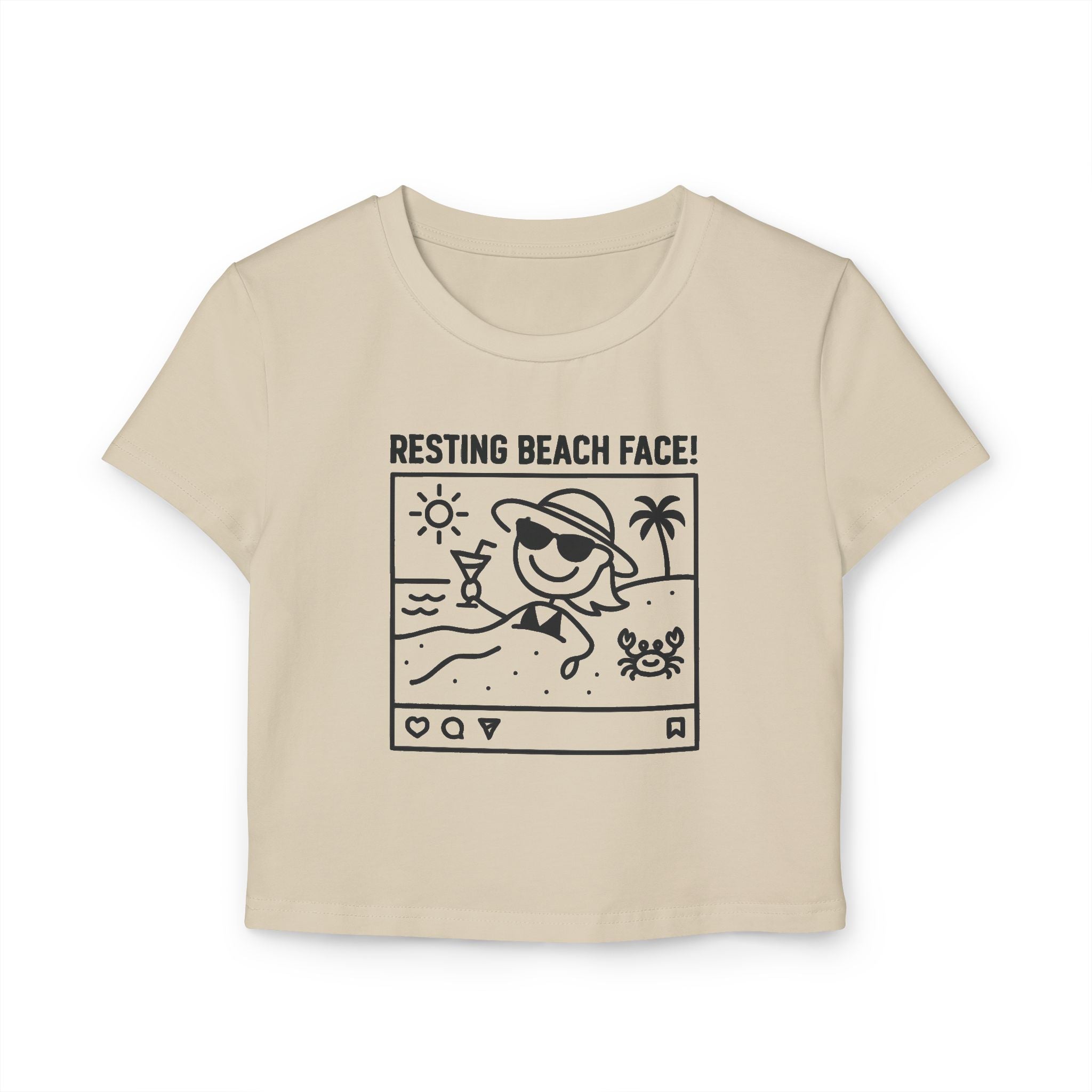 Resting Beach Face! Cropped Fitted Tee - Neck Deep