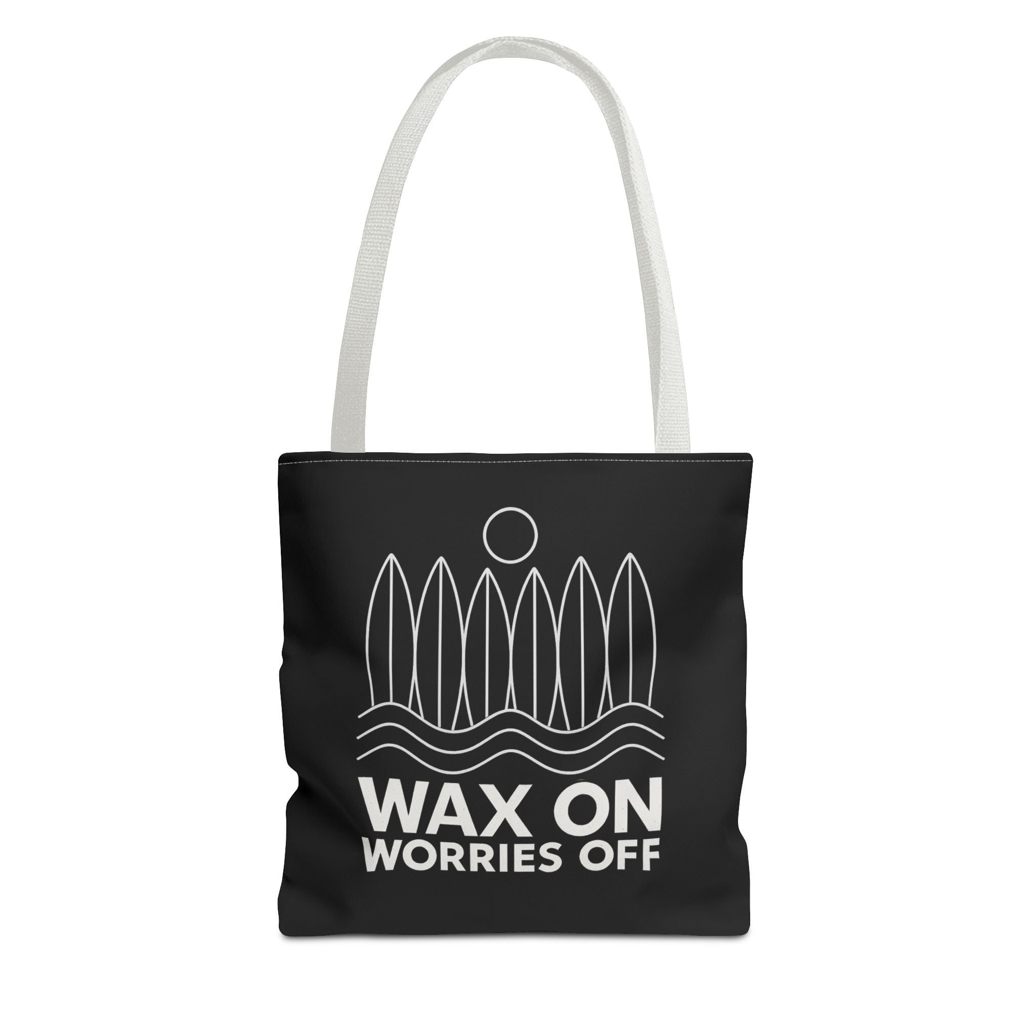 Boards Up 'Wax On' Everyday Canvas Tote Bag - 13x13 in Pencil White