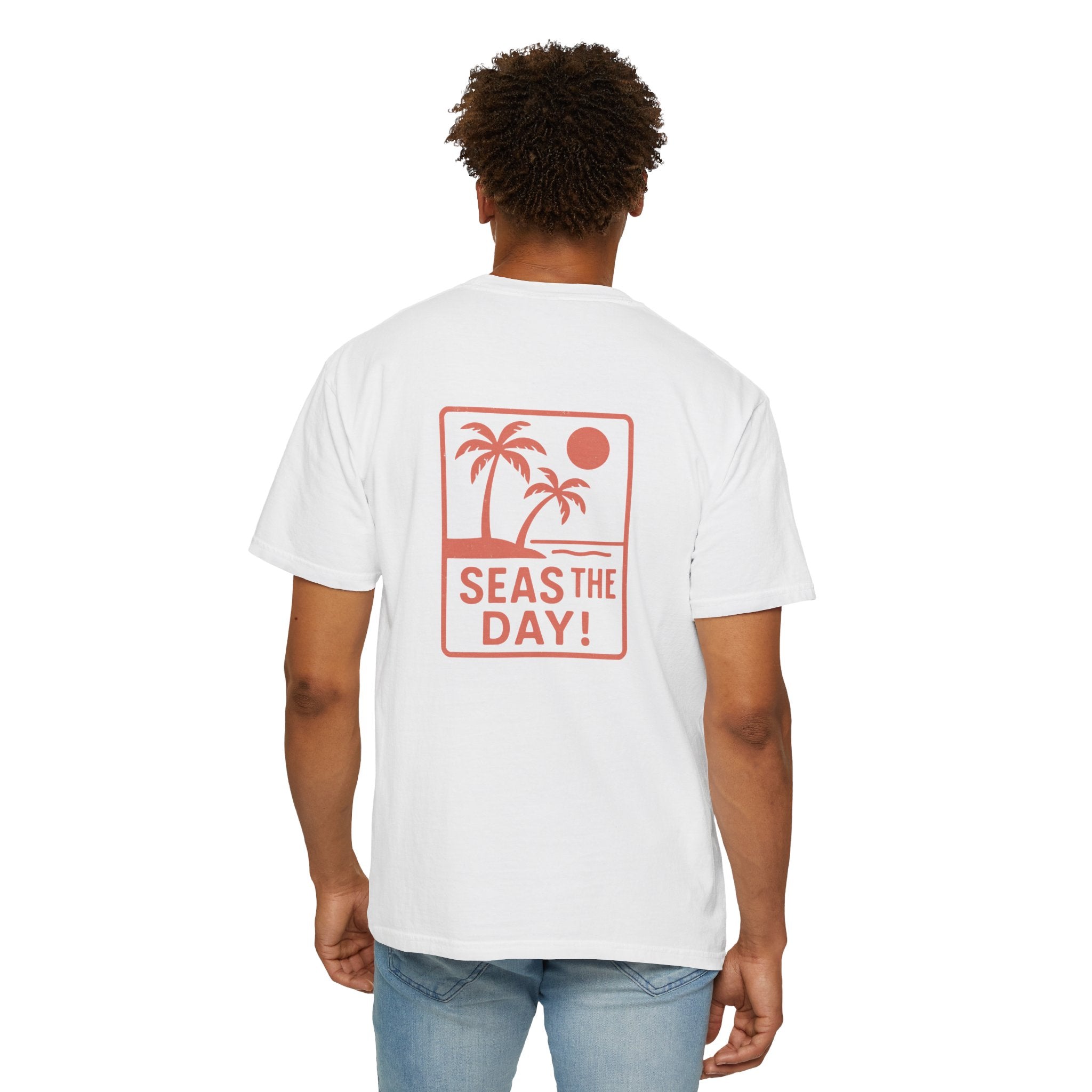 Tropic Beach 'Seas the Day' Relaxed Tee - Sunset Orange