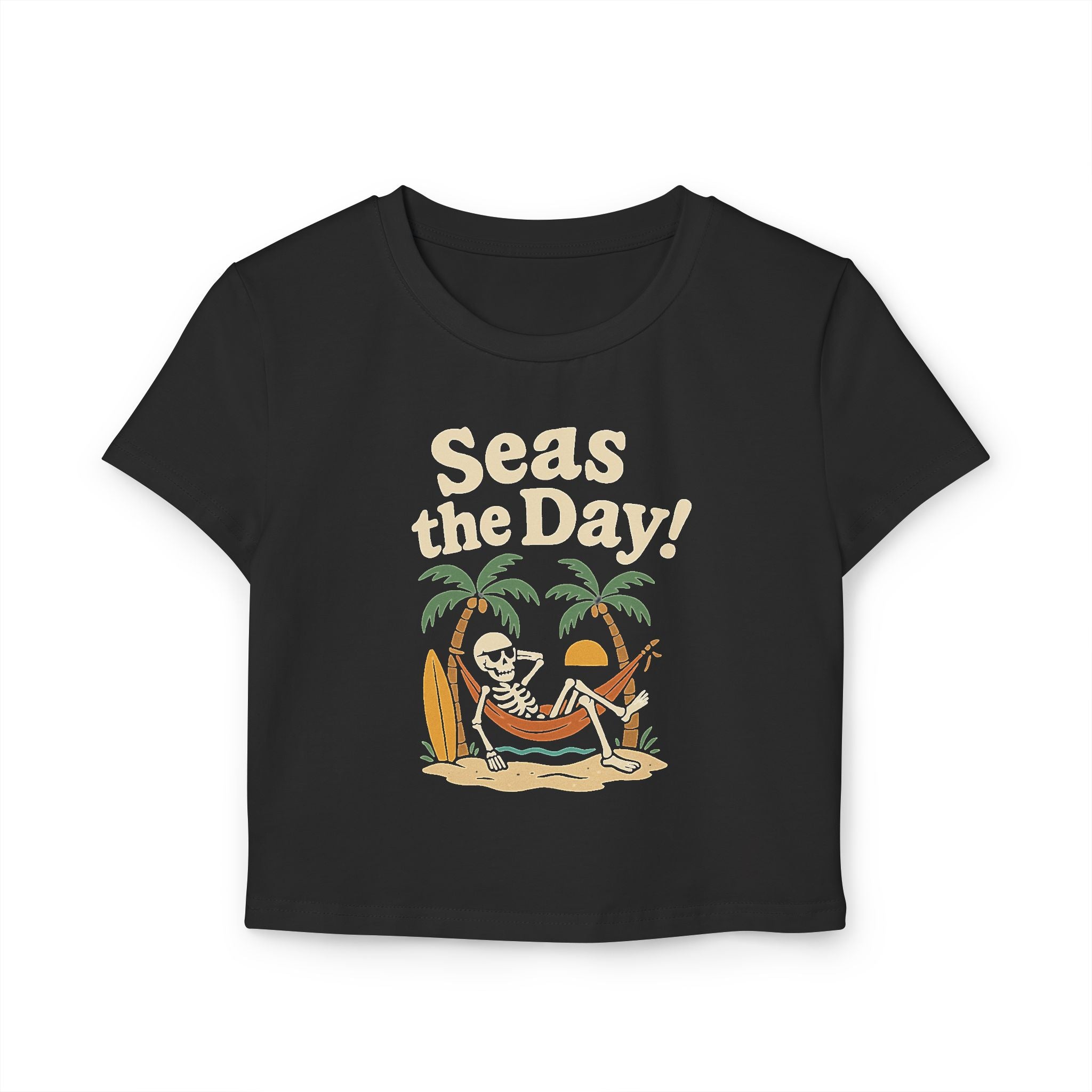 Skully 'Seas the Day' Cropped Fitted Tee