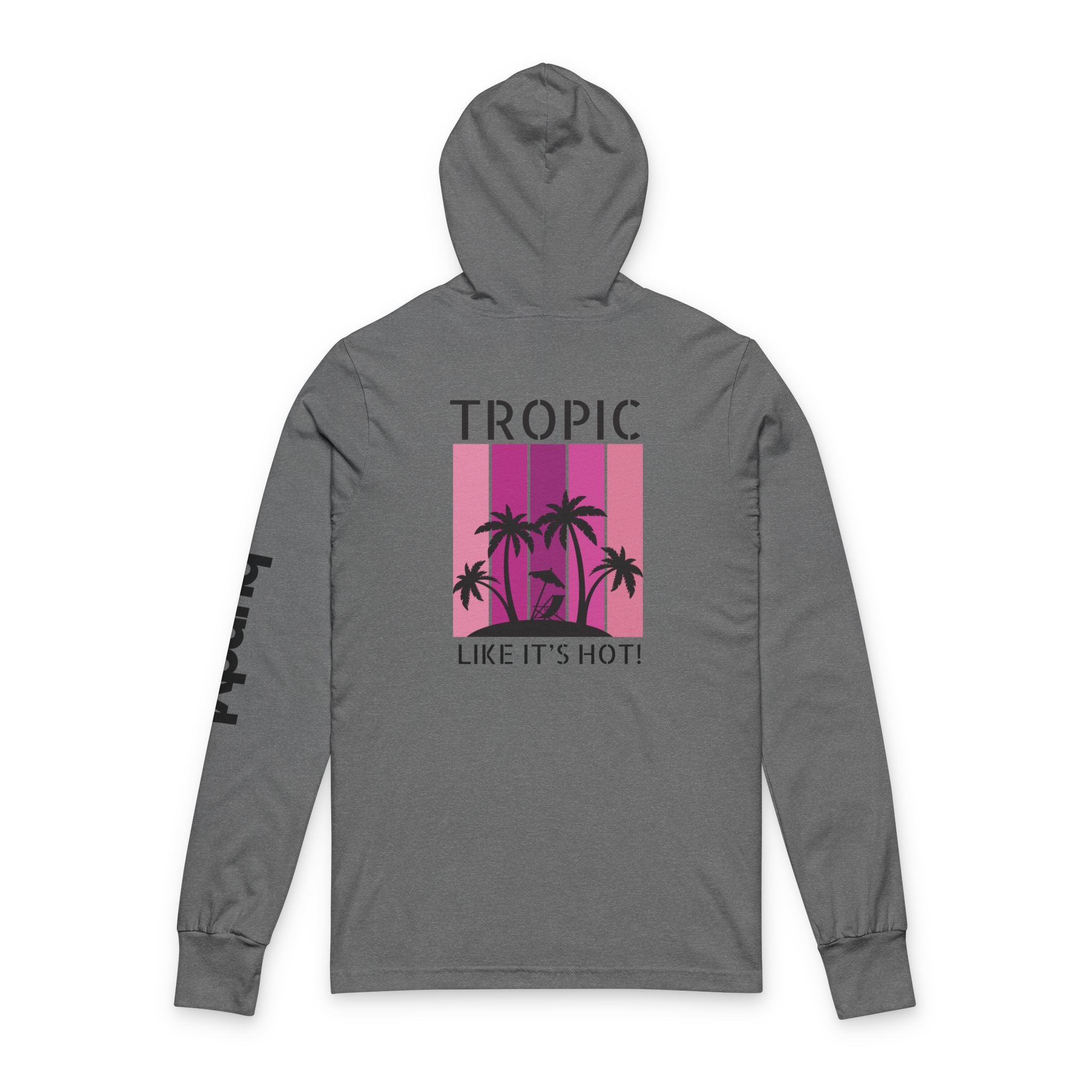 Tropic Panels Long Sleeve Hooded Tee - Hot Summer Pink