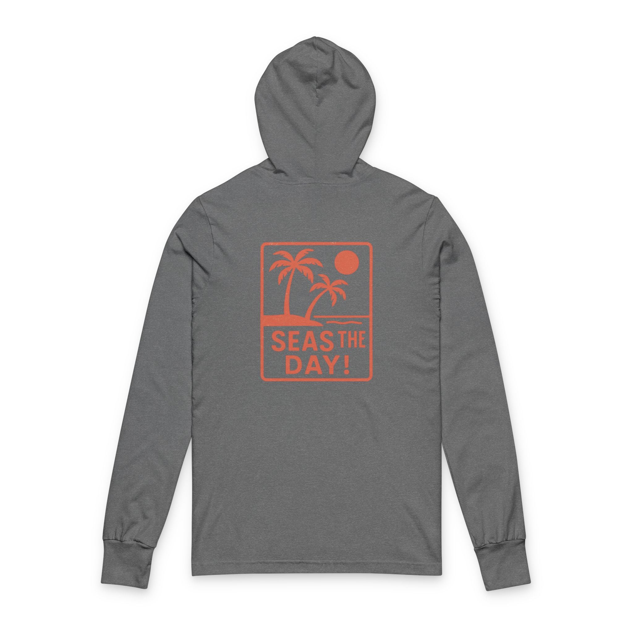 Tropic Beach 'Seas the Day' Long Sleeve Hooded Tee - Sunset Orange