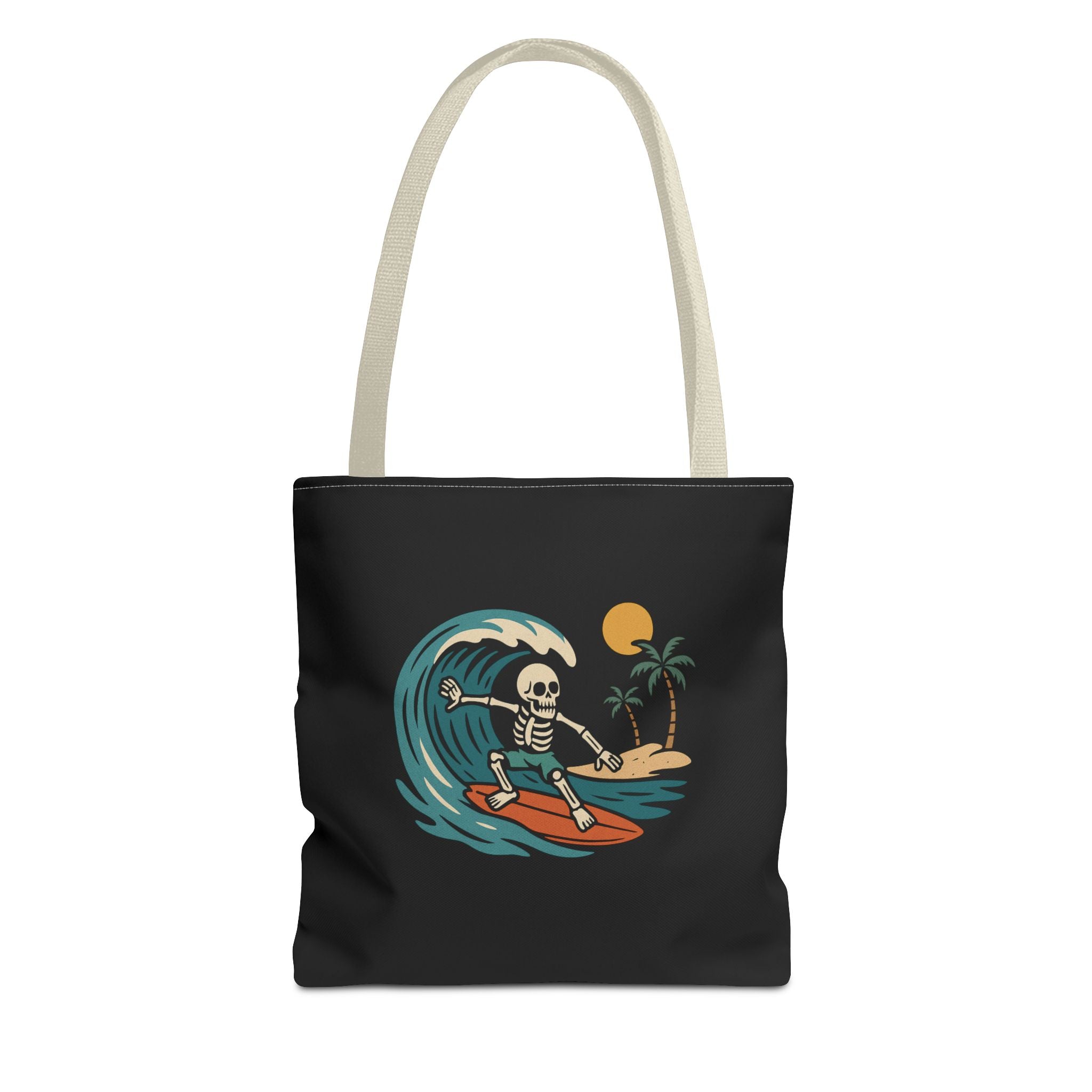 Skully Surfing Everyday Canvas Tote Bag - 13x13