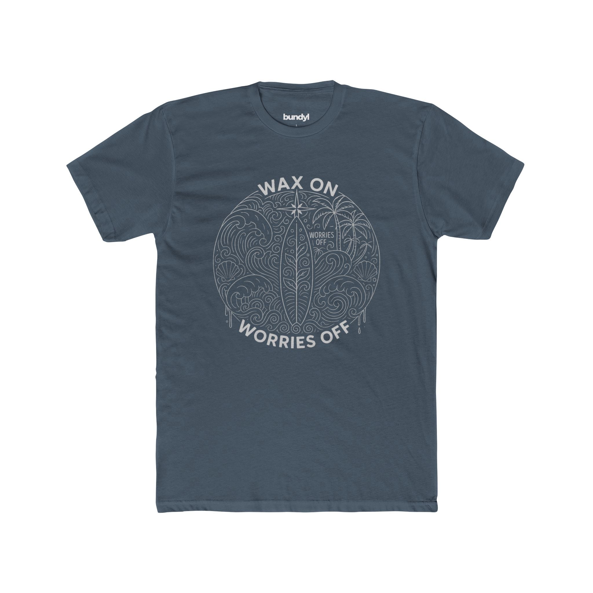 Vintage 'Wax On' Fitted Tee - Pencil White