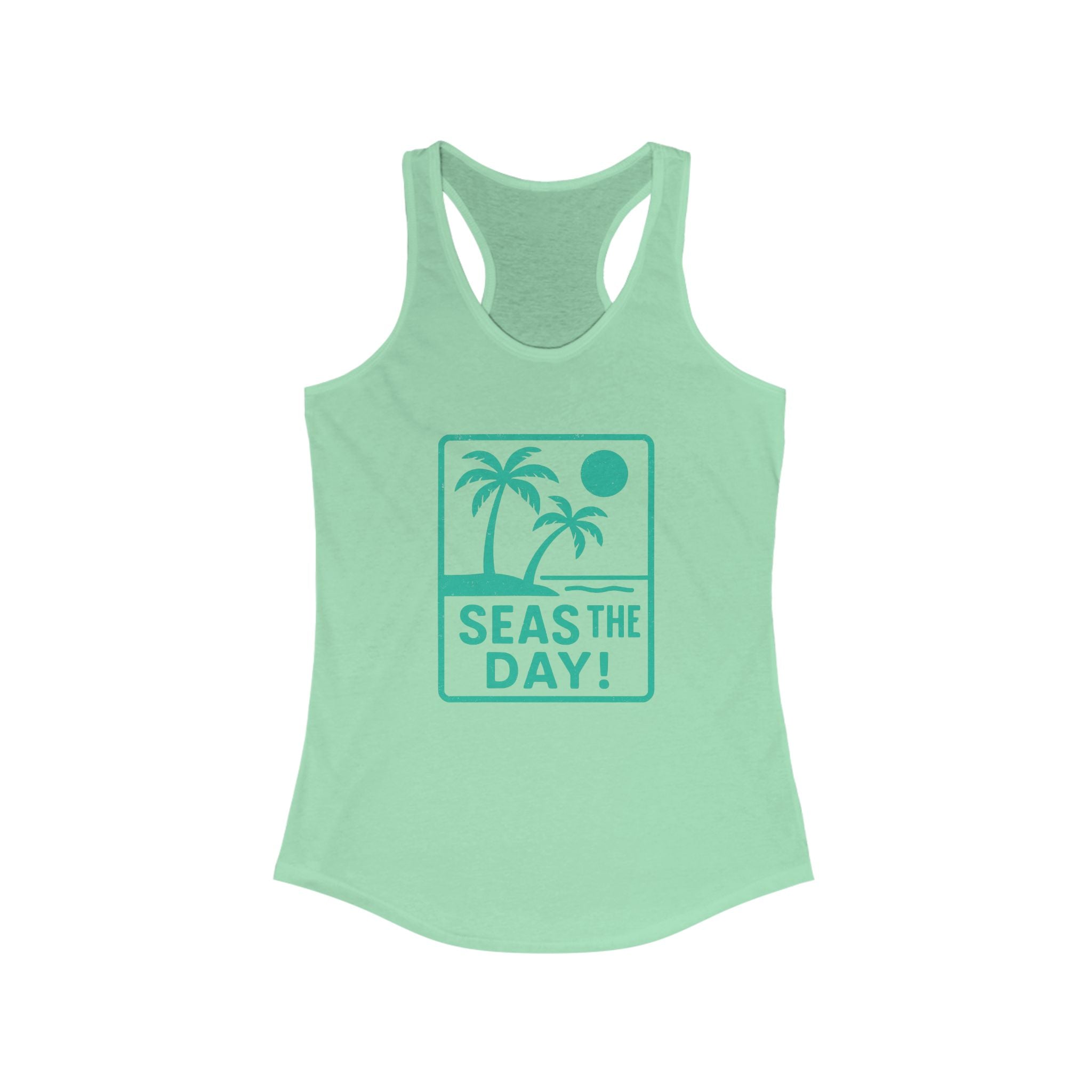 Tropic Beach 'Seas the Day' Racerback Tank - Seafoam Green