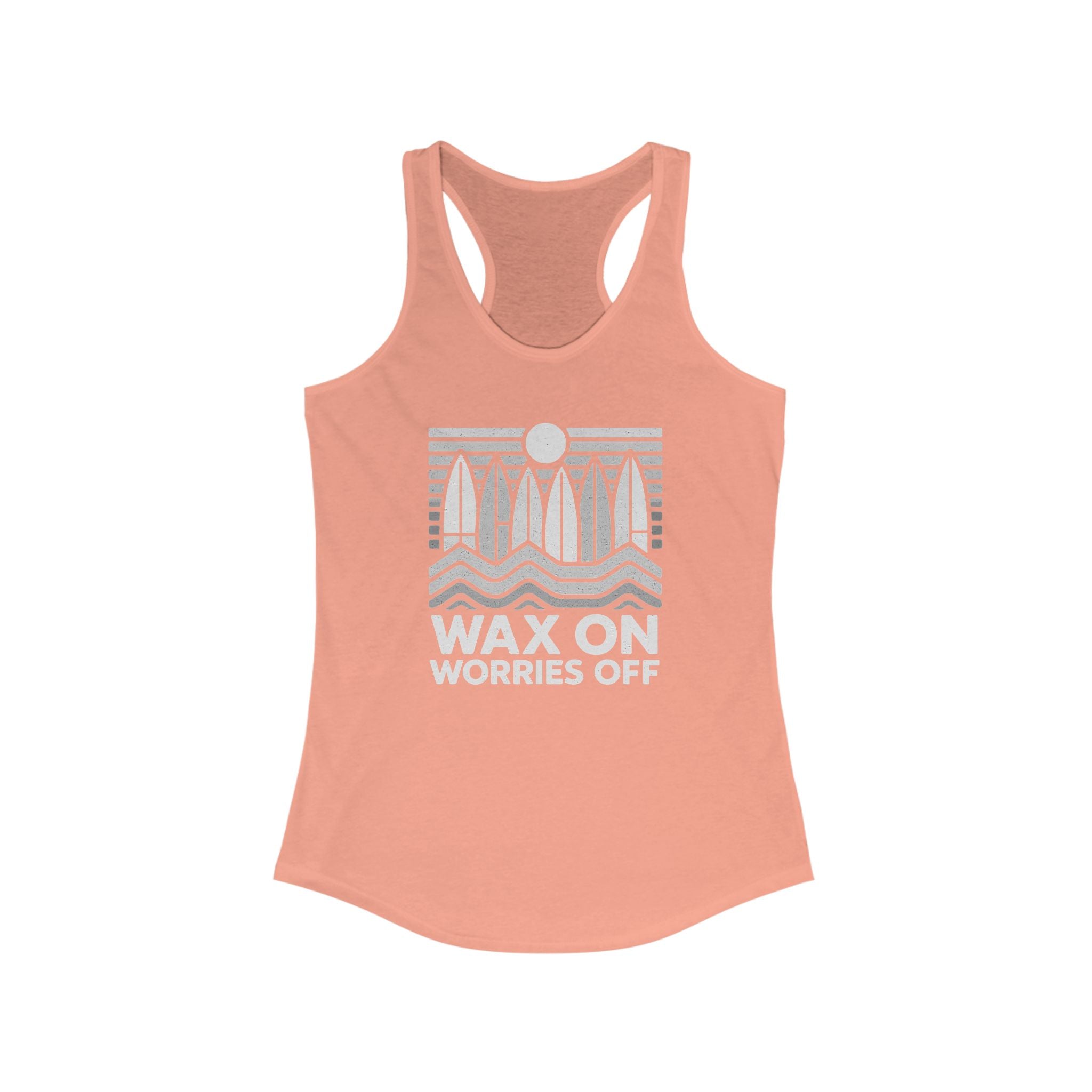 Boards Up 'Wax On' Racerback Tank - Wave White