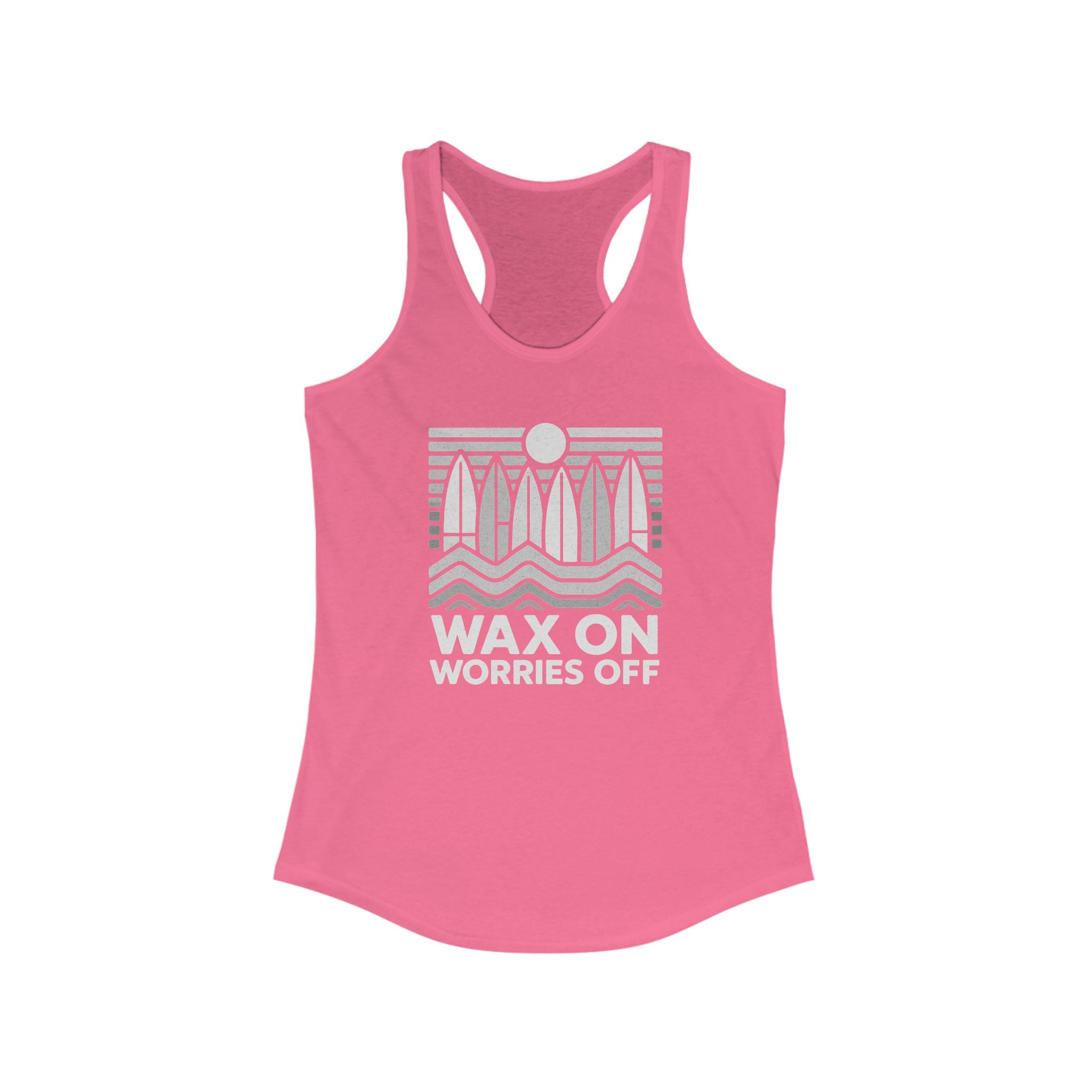 Boards Up 'Wax On' Racerback Tank - Wave White