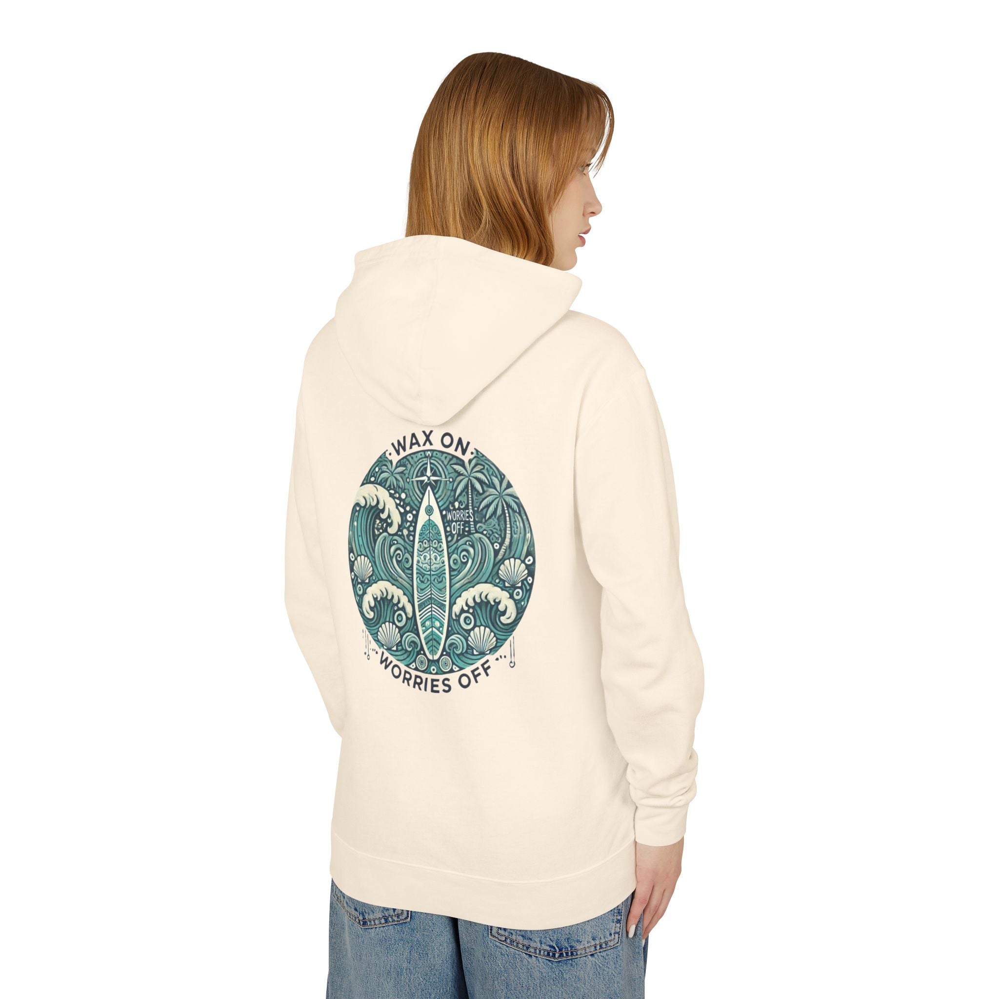 Vintage 'Wax On' Hoodie - Seafoam Green