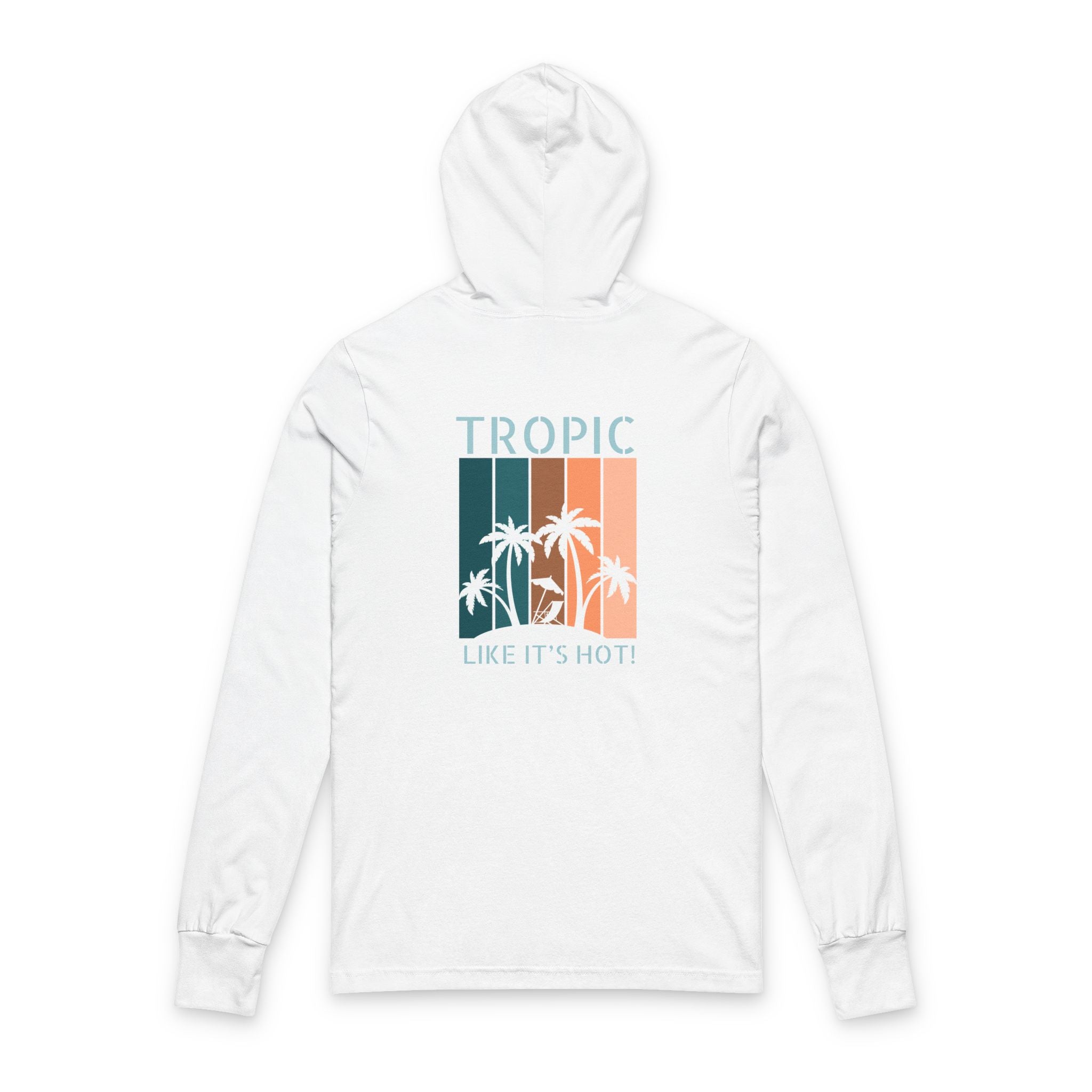 Tropic Panels Long Sleeve Hooded Tee - Peaches & Cream