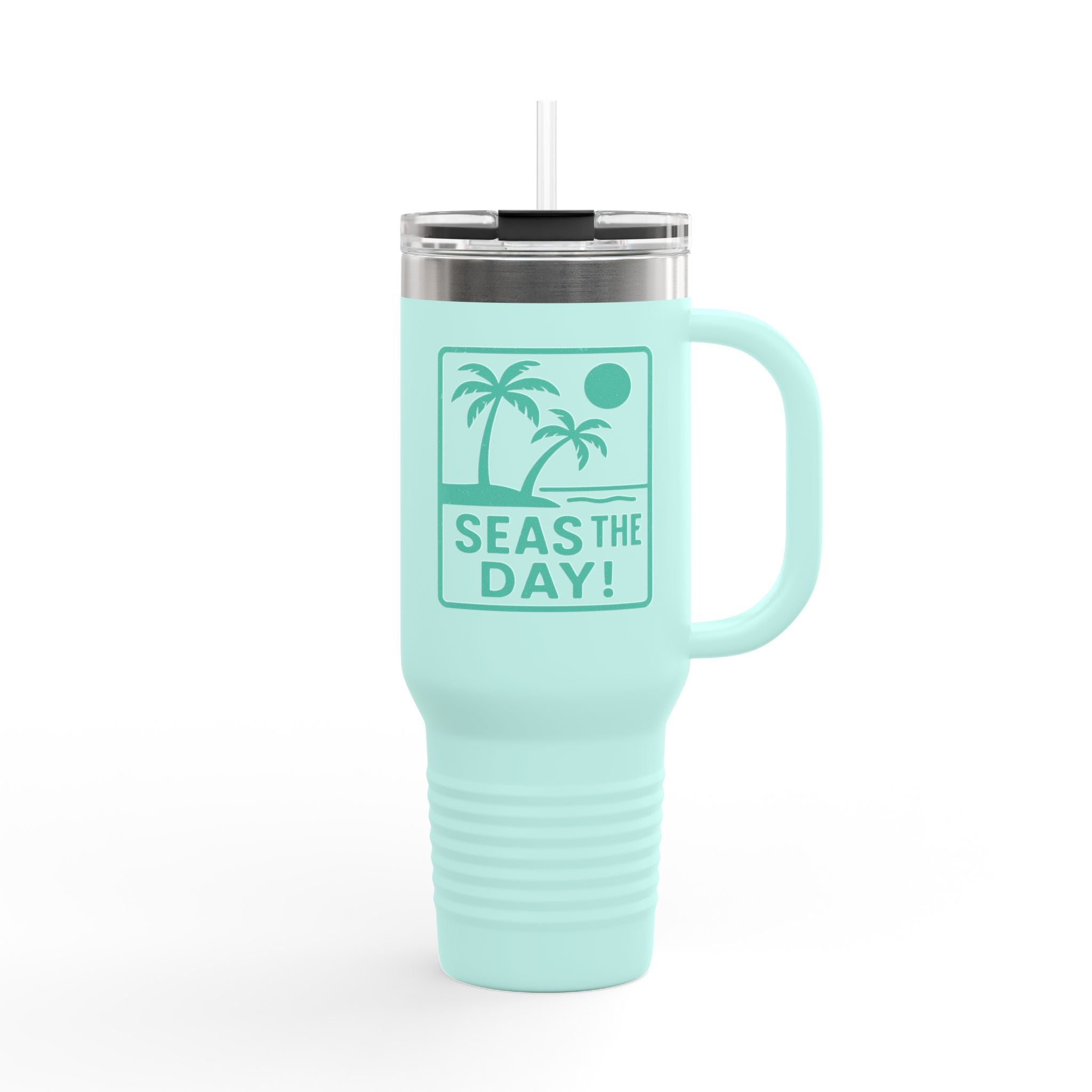 Tropic Beach 'Seas the Day' Tumbler - Seafoam Green
