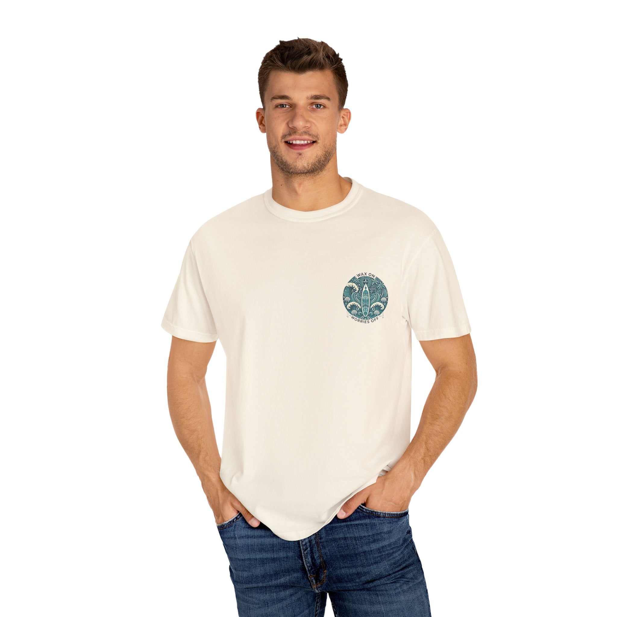Vintage 'Wax On' Relaxed Tee - Shadow Green