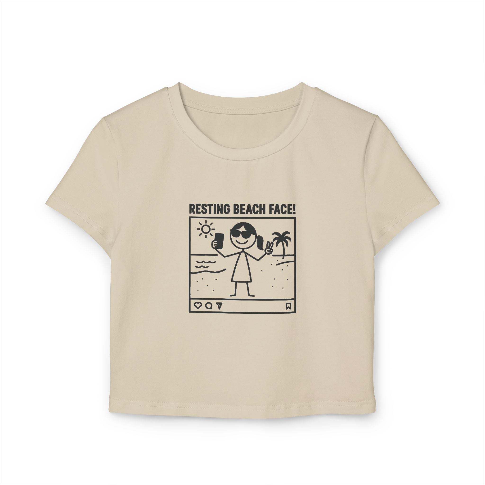 Resting Beach Face! Cropped Fitted Tee - Selfie Girl