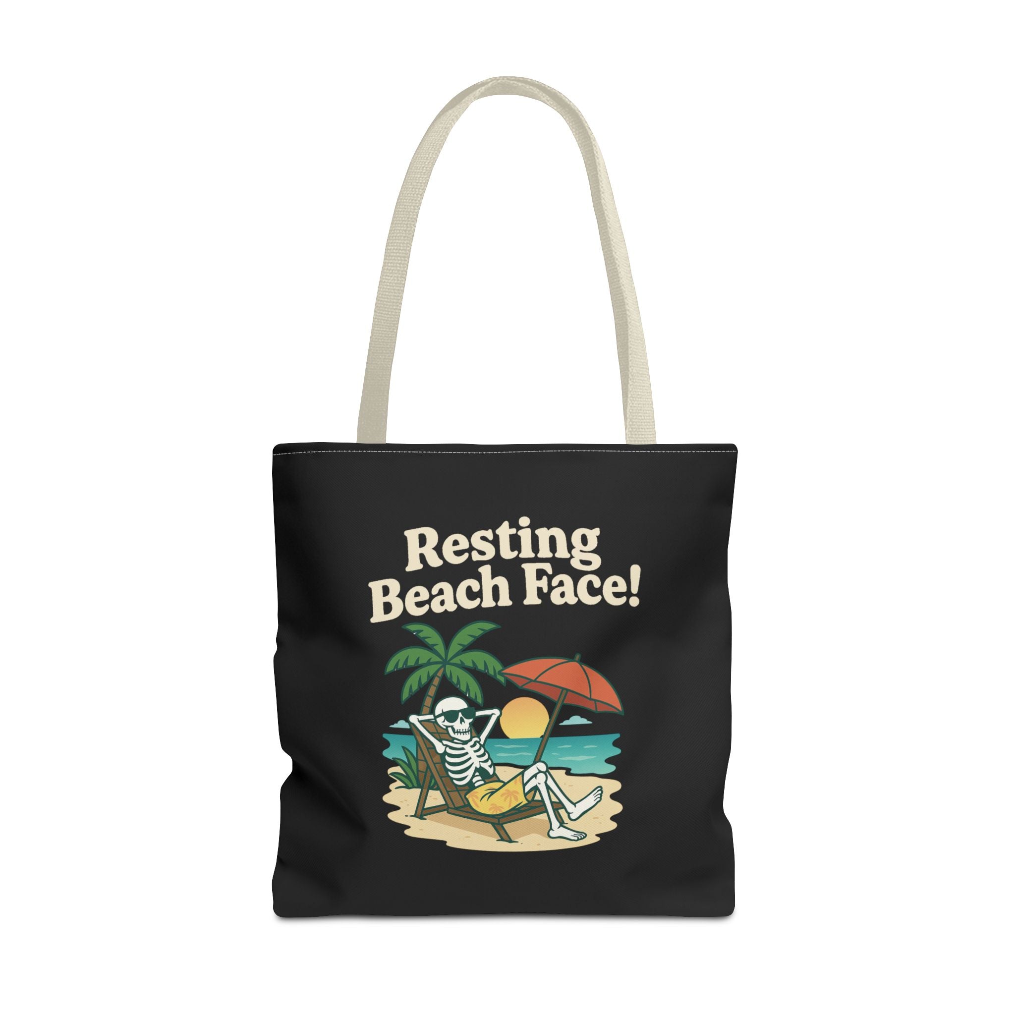 Skully 'Resting Beach Face' Beach Canvas Tote Bag – 18x18