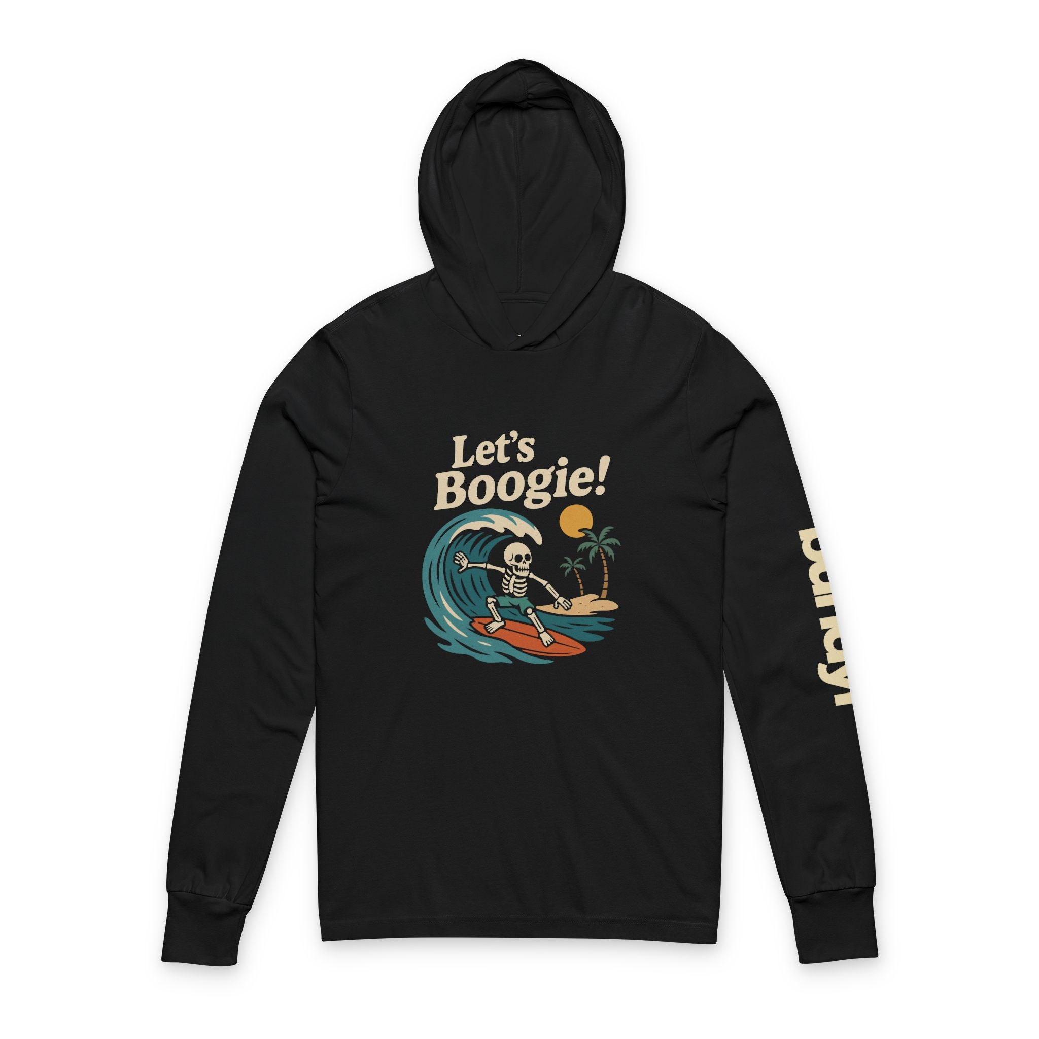 Skully 'Let's Boogie' Long Sleeve Hooded Tee - Bold Front